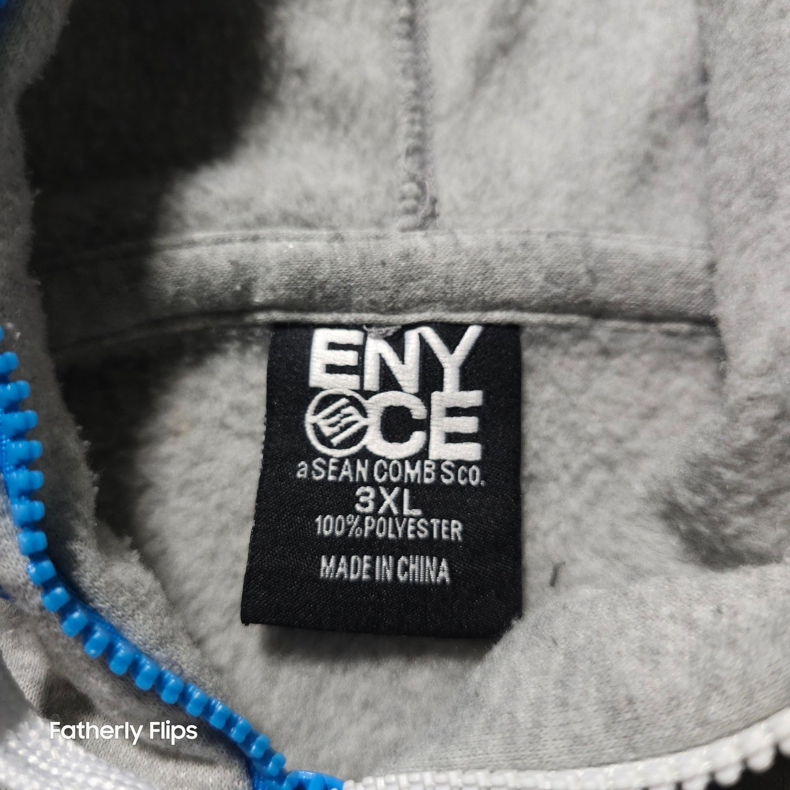 Enyce Vintage ENYCE 3XL Zip Up Hoodie Gray Blue Y2K Streetwear Size US XXL / EU 58 / 5 - 4 Thumbnail