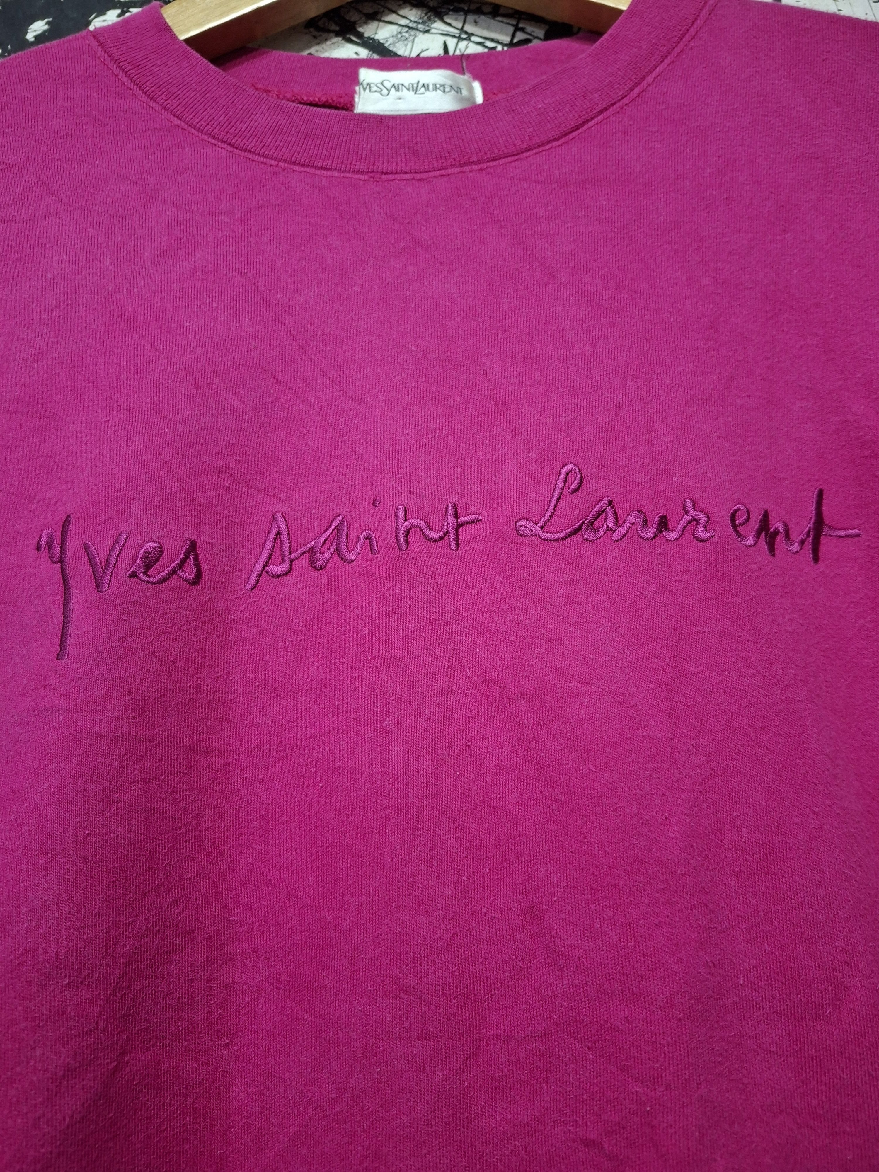 Yves Saint Laurent VINTAGE YVES SAINT LAURENT EMBROIDERED LOGO SWEATSHIRT Size US M / EU 48-50 / 2 - 3 Thumbnail