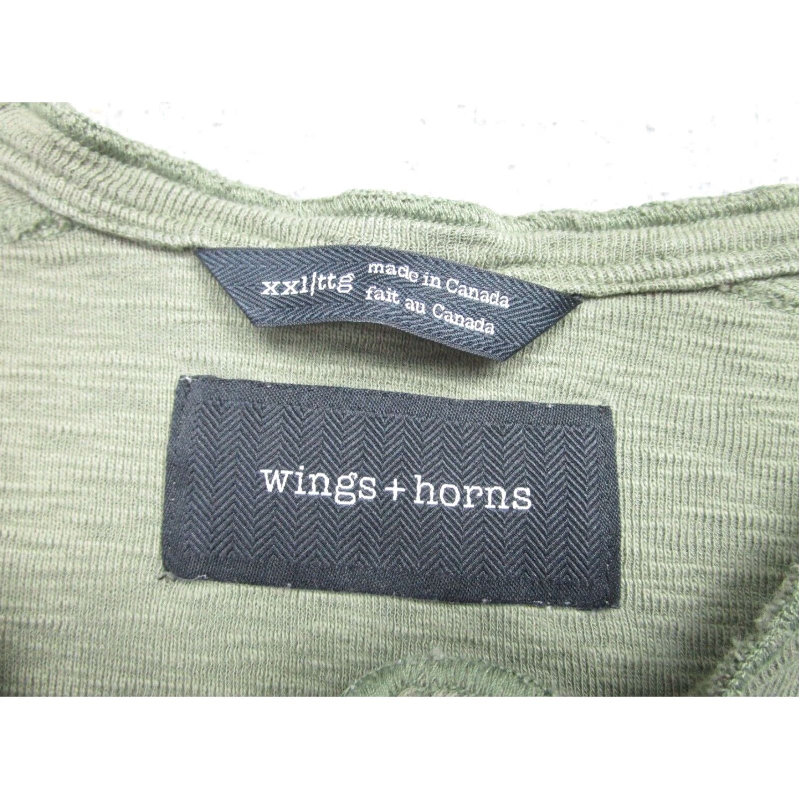 Vintage VINTAGE Wings+Horns Shirt Mens 2XL Green Henley Slub Cotton Knit Grunge XXL Adult Size US XXL / EU 58 / 5 - 6 Thumbnail
