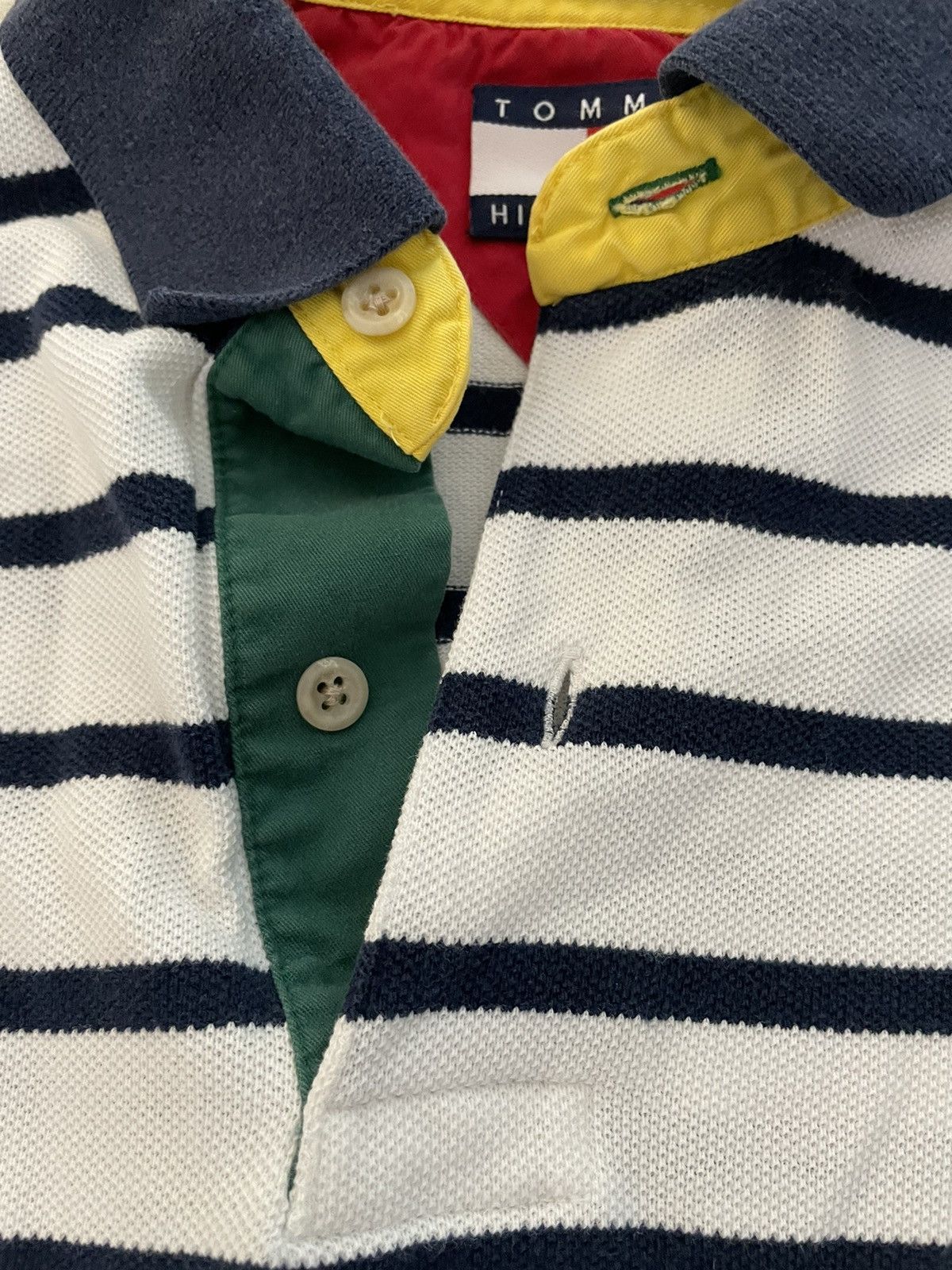 Tommy Hilfiger × Vintage Vintage Fun Stripe Pique Knit Polo Size US M / EU 48-50 / 2 - 5 Thumbnail
