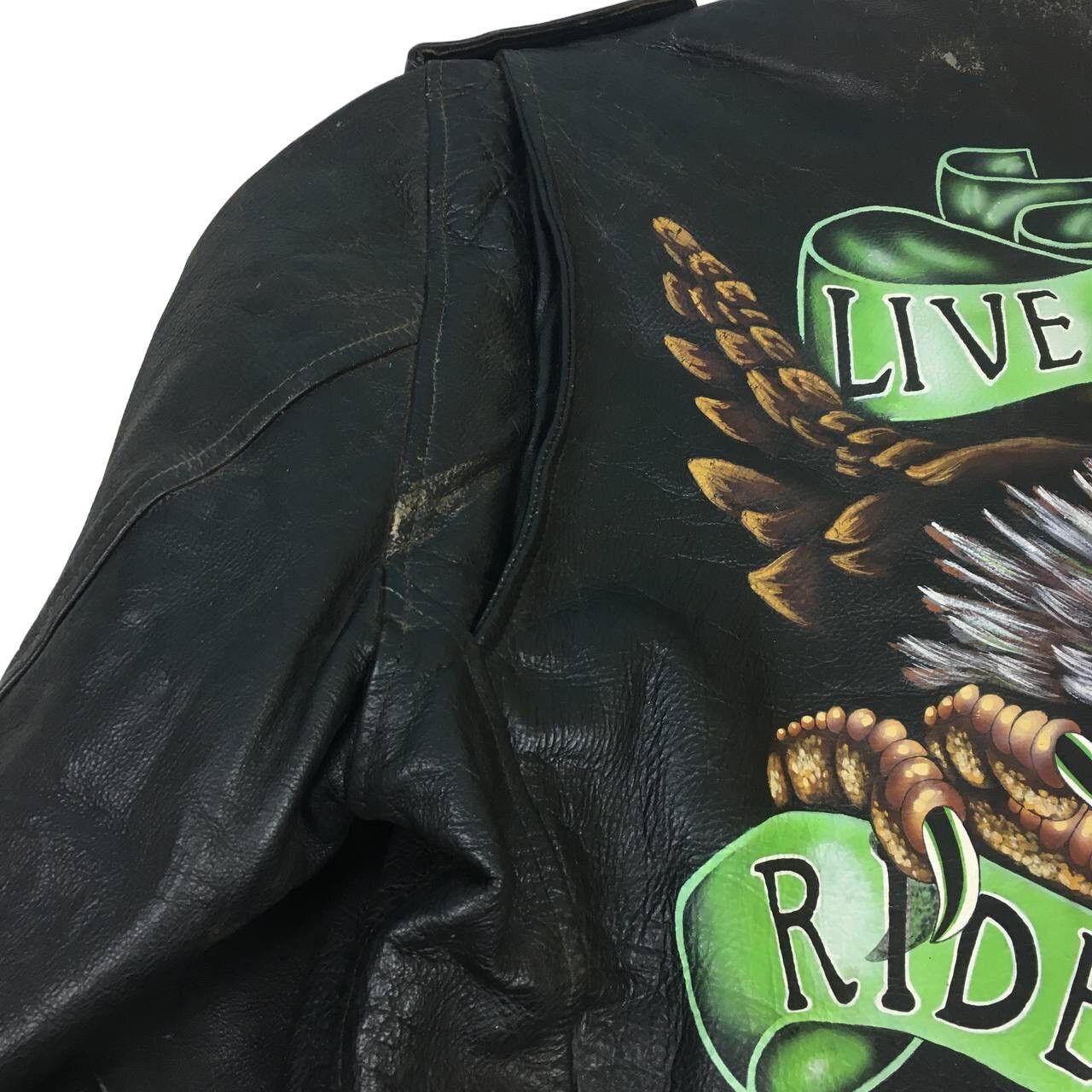 Genuine Leather Akaso Division Harley Davidson Printed Leather Biker Jacket Size US M / EU 48-50 / 2 - 11 Thumbnail