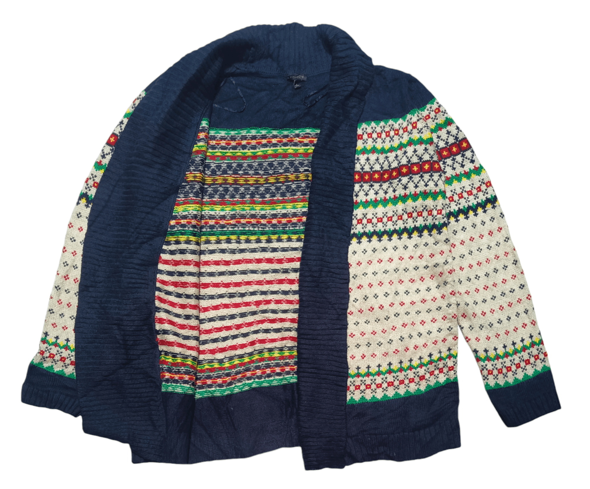 Other Vintage TALBOTS Aztec Ethnic Motifs Knit Long Outer Sweater Size US L / EU 52-54 / 3 - 6 Thumbnail