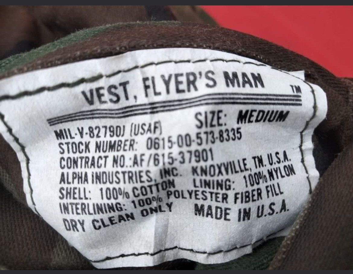 Other Vintage Vest Flyers US Army camou Alpha industries Size US M / EU 48-50 / 2 - 5 Thumbnail