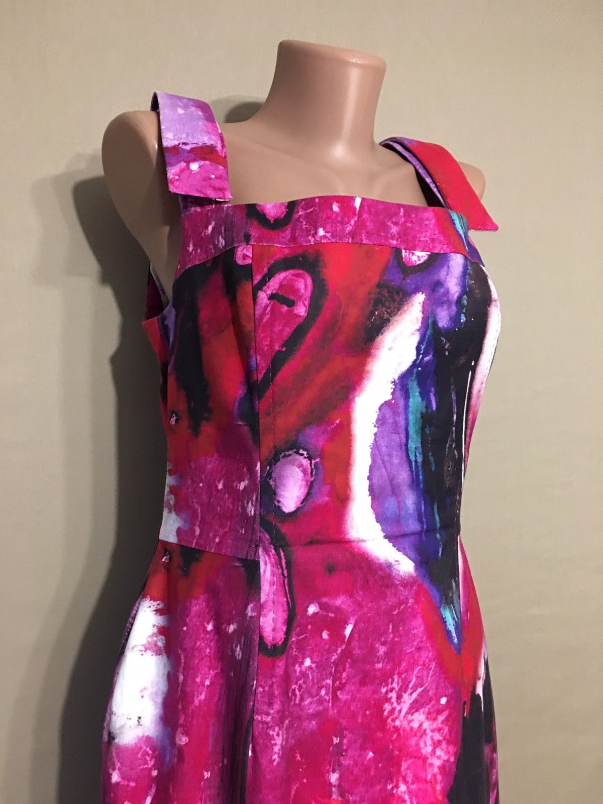 Escada ESCADA Delphi Fantasy Cotton Dress Size EU 38 Size S / US 4 / IT 40 - 4 Thumbnail