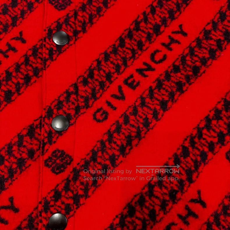 Givenchy Givenchy Cashmere Black Red Patchwork Baseball Jacket Size US XL / EU 56 / 4 - 3 Thumbnail