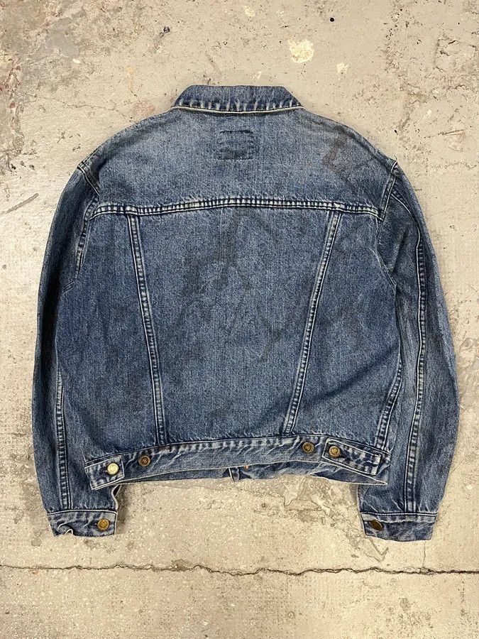 Moschino 2000s Moschino Blue Painted Effect Rebel Denim Jacket Size US M / EU 48-50 / 2 - 4 Thumbnail
