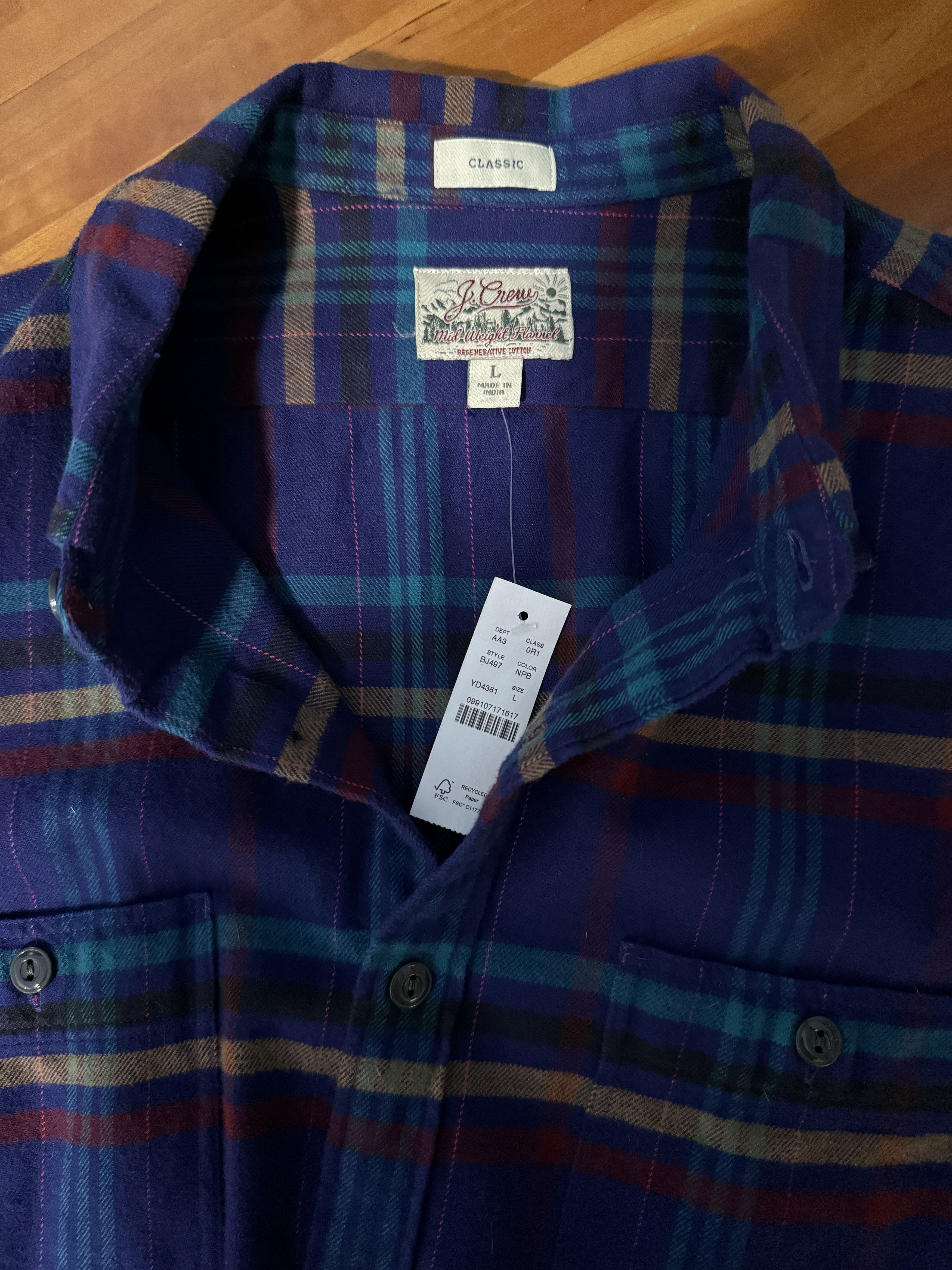 J.Crew NWT J.Crew Flannel Button-up Size US L / EU 52-54 / 3 - 4 Thumbnail