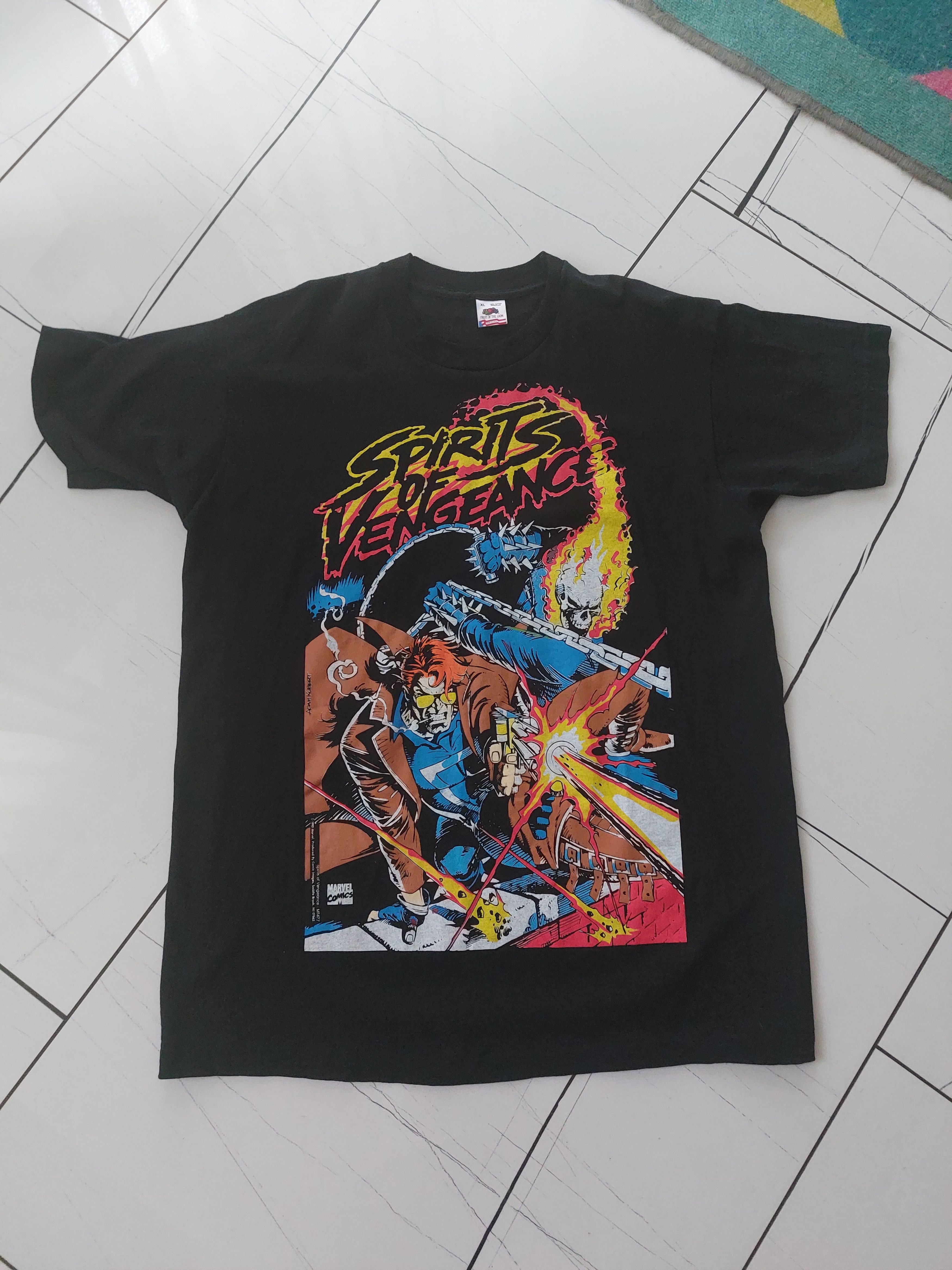 T-shirt Vintage Marvel Ghost Rider Transformation - Taille L - État Excellent