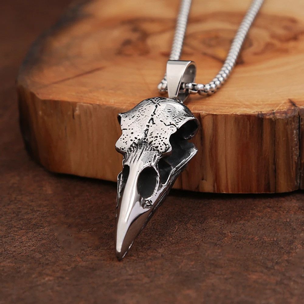 Other Viking Crow Head Bird Skull Size ONE SIZE - 4 Thumbnail