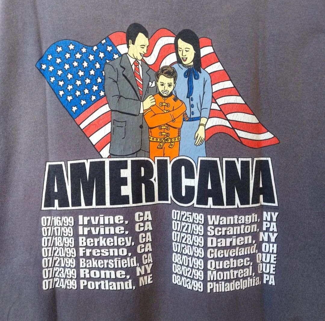 Band Tees Vtg 90s The Offspring Americana Album Punk Rock Tour 1998 Size US L / EU 52-54 / 3 - 6 Thumbnail