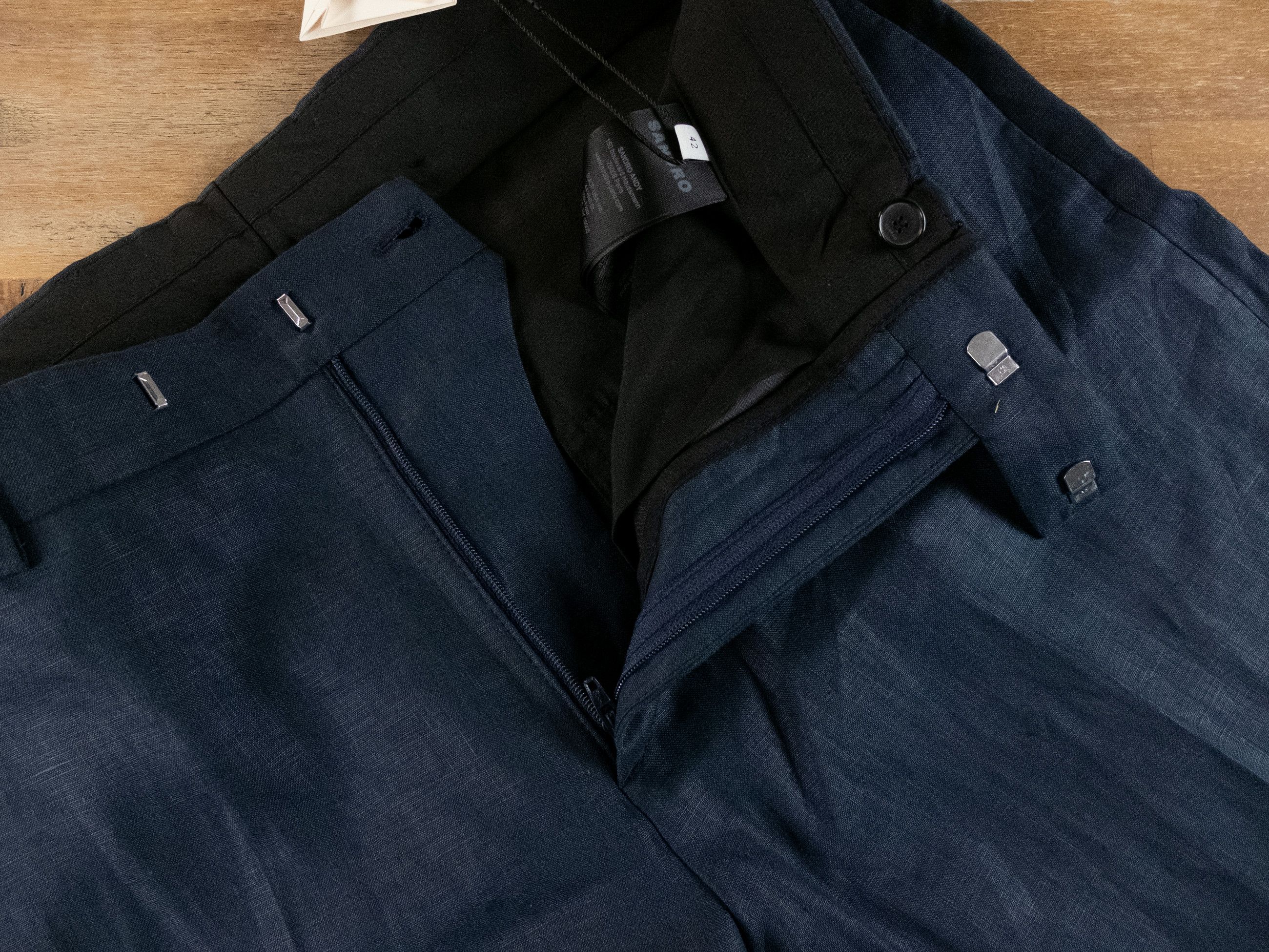 Sandro SANDRO Paris solid blue linen dress pants 42 Large Size US 34 / EU 50 - 8 Thumbnail