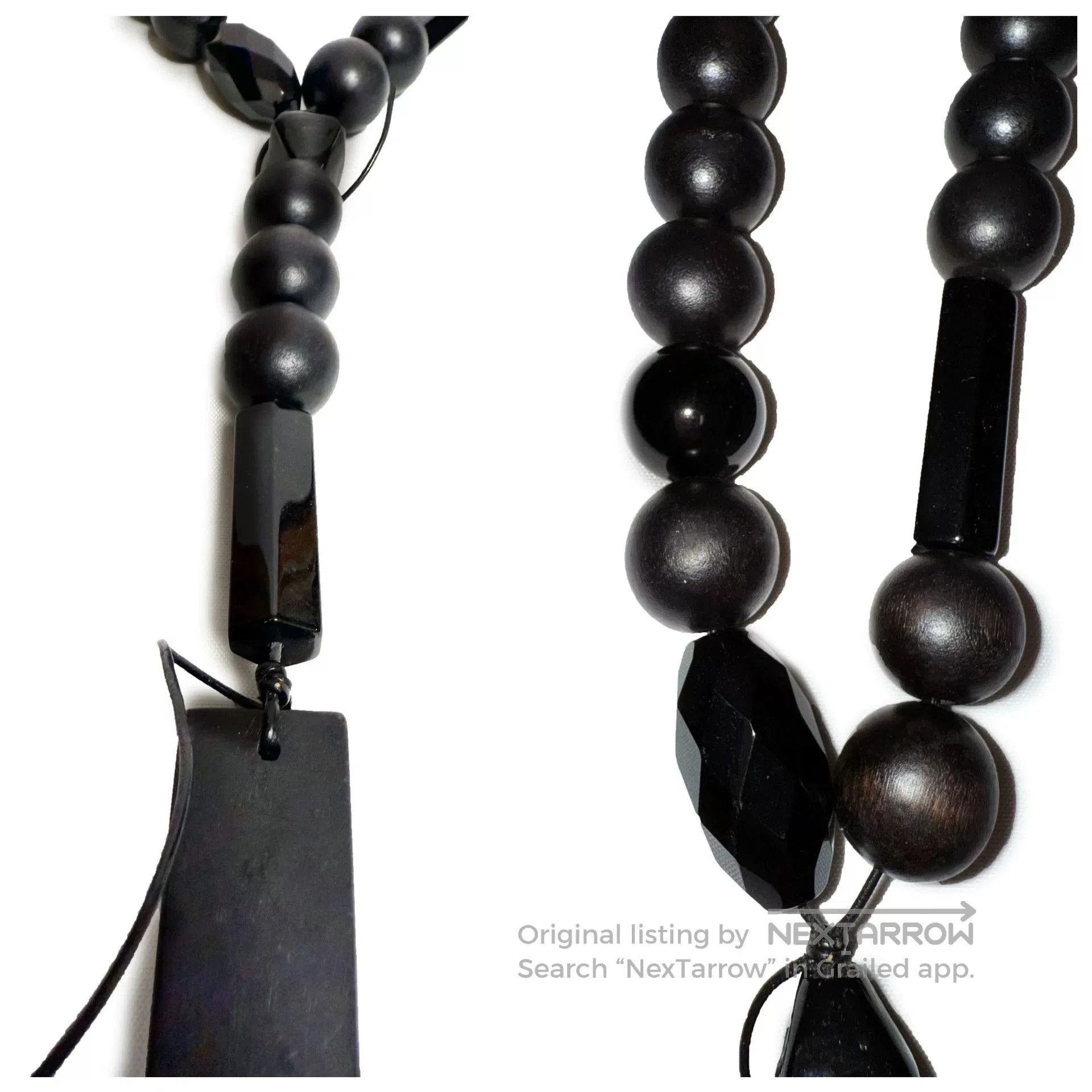 Number (N)ine Handmade Black Wooden Cross Necklace. Size ONE SIZE - 5 Thumbnail