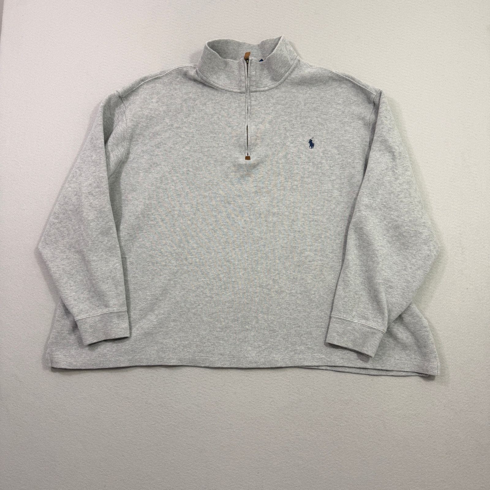 Polo Ralph Lauren Polo Ralph Lauren Quarter Zip Men's 4XB Gray Pullover Ribbed Size US XXL / EU 58 / 5 - 1 Thumbnail