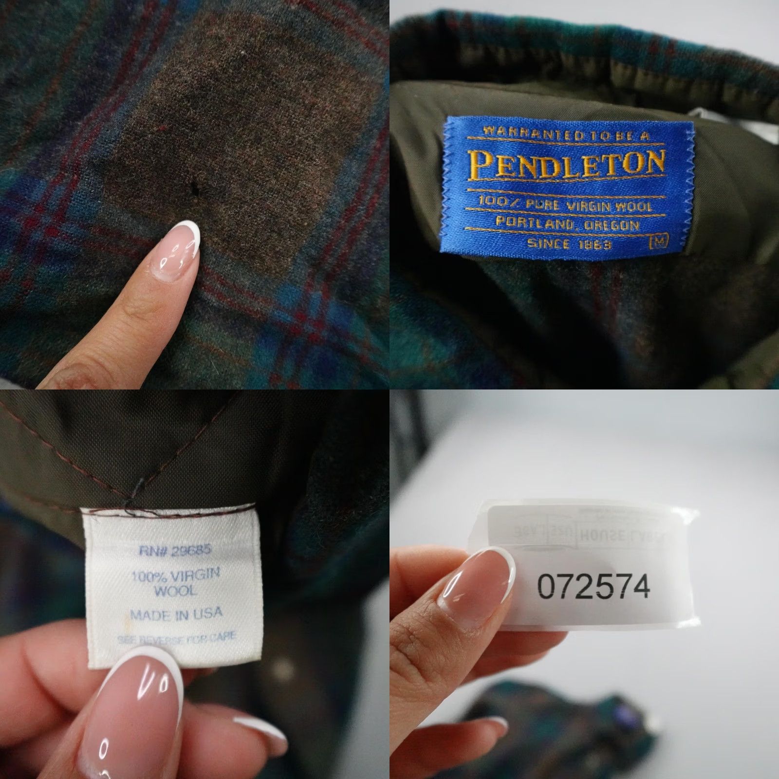 Pendleton VINTAGE Pendleton Shirt Mens M Green Brown Plaid Wool Flannel Lodge Button Size US M / EU 48-50 / 2 - 8 Thumbnail