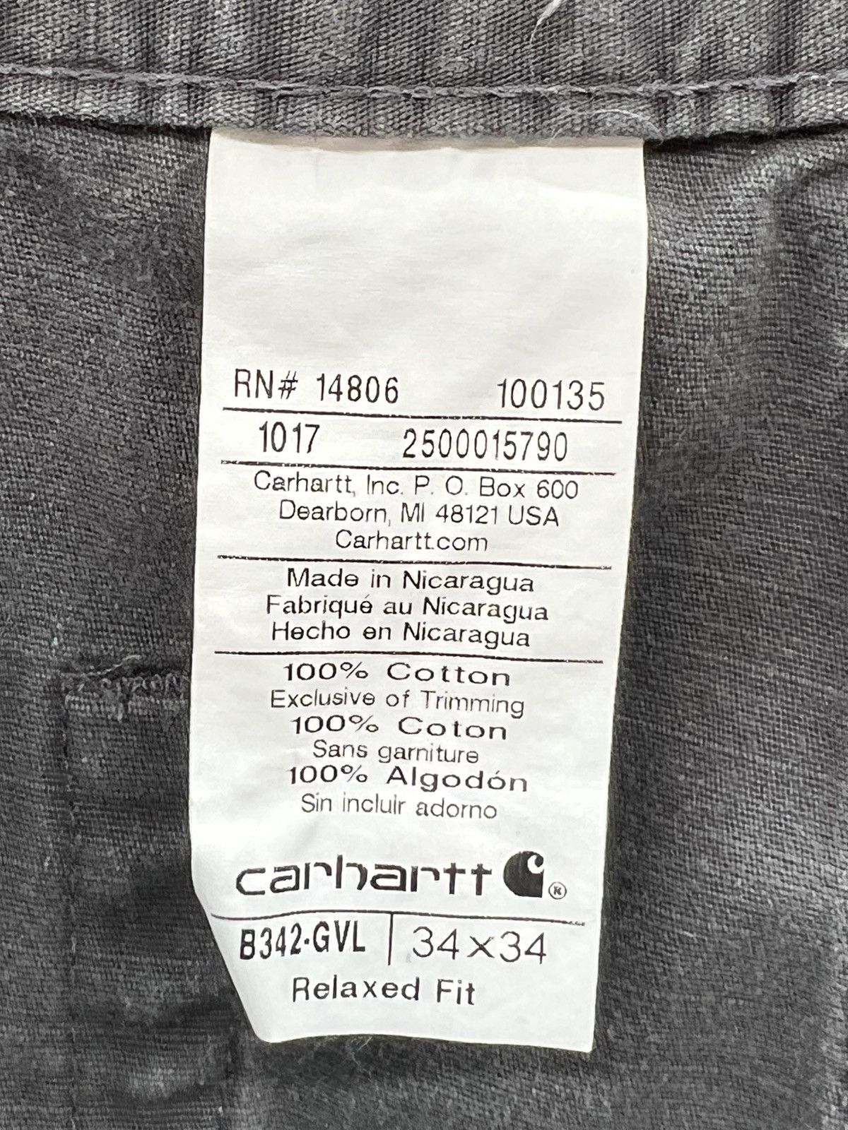 Carhartt Carhartt Pants 34x34 Double Knee Cargo Ripstop Gray B342 GVL Size US 34 / EU 50 - 3 Thumbnail