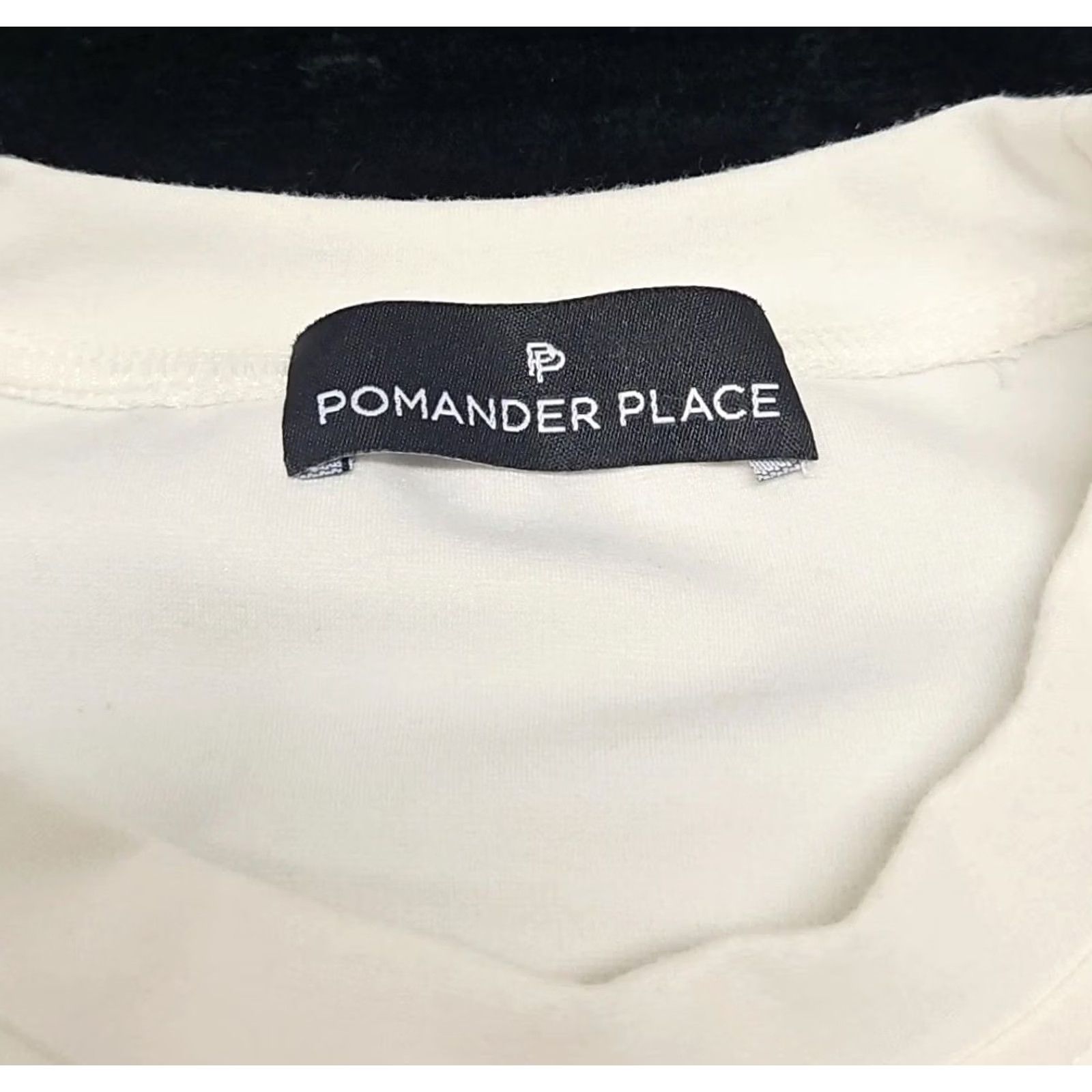 Vintage Pomander Place Top Womens Boxy Tunic 3/4 Sleeve White Blue Striped Beach Casual Shirt OS Size ONE SIZE - 3 Thumbnail