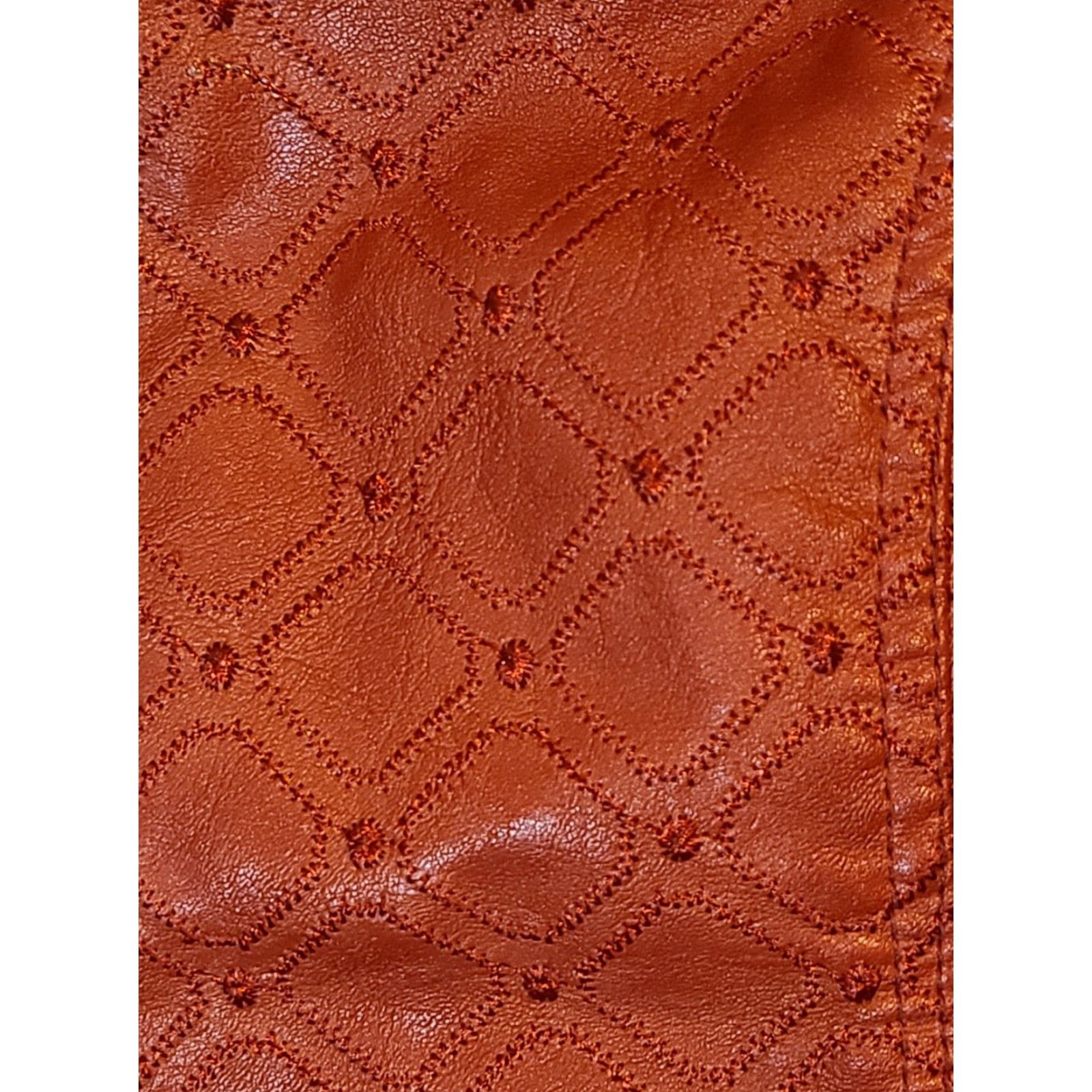 Vintage Ameri Mode Dark Red Faux Leather Jacket Women Boho Mid-Length Full Zip Collared Size S New with Tags Size S / US 4 / IT 40 - 6 Thumbnail