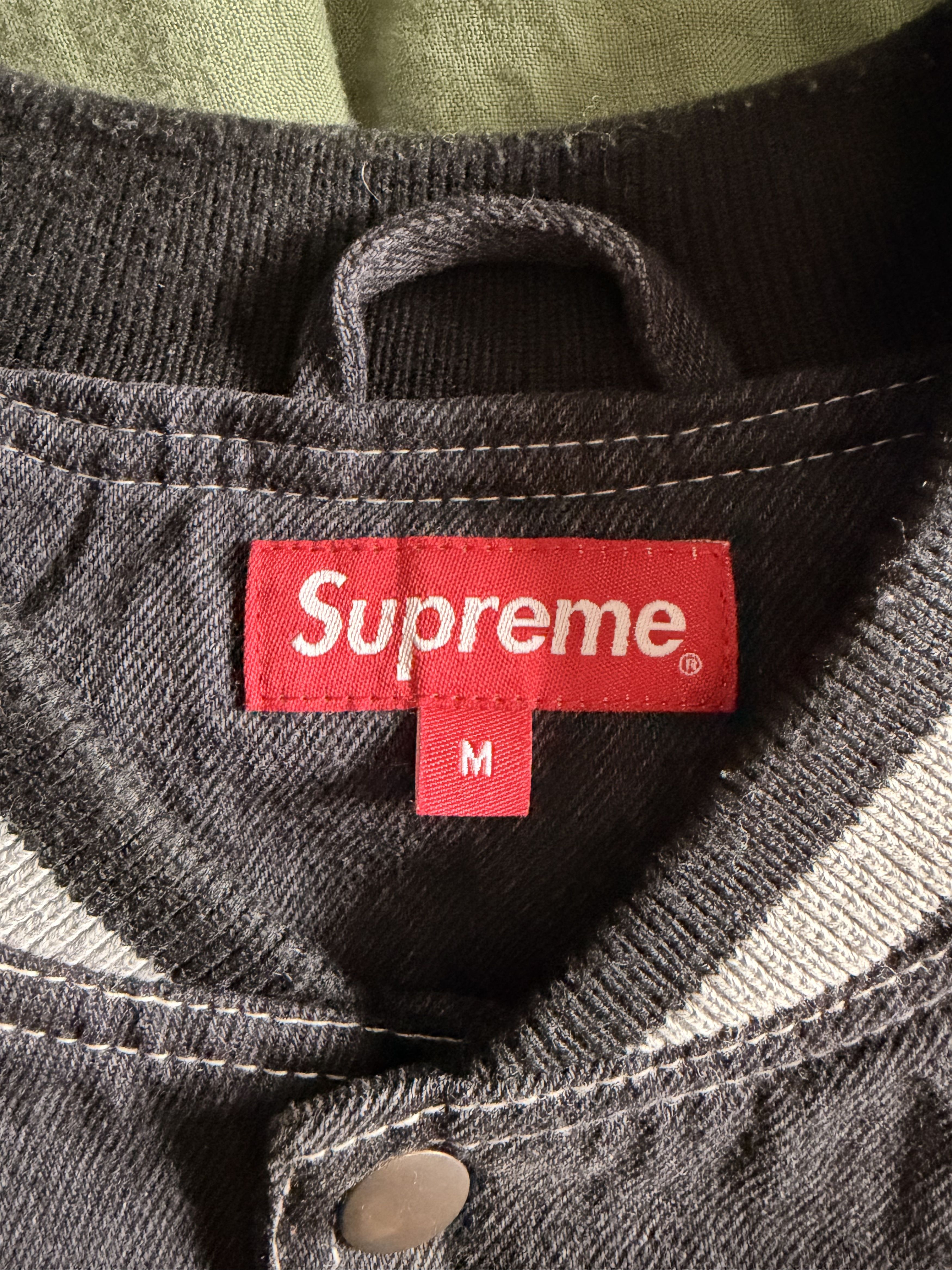 Supreme *Rare* 2018 Supreme Denim Varsity Jacket Size US M / EU 48-50 / 2 - 6 Thumbnail