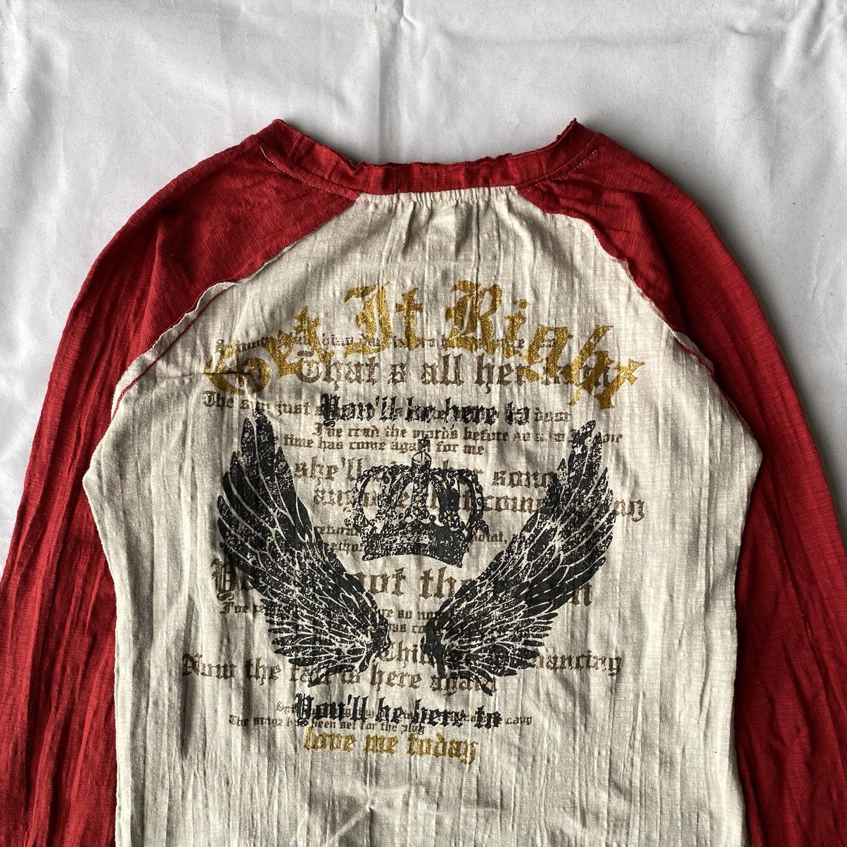If Six Was Nine × Japanese Brand × Le Grande Bleu (L.G.B.) Japanese Poem Everything Suitable Distressed Long Sleeve Tee Size US M / EU 48-50 / 2 - 9 Thumbnail