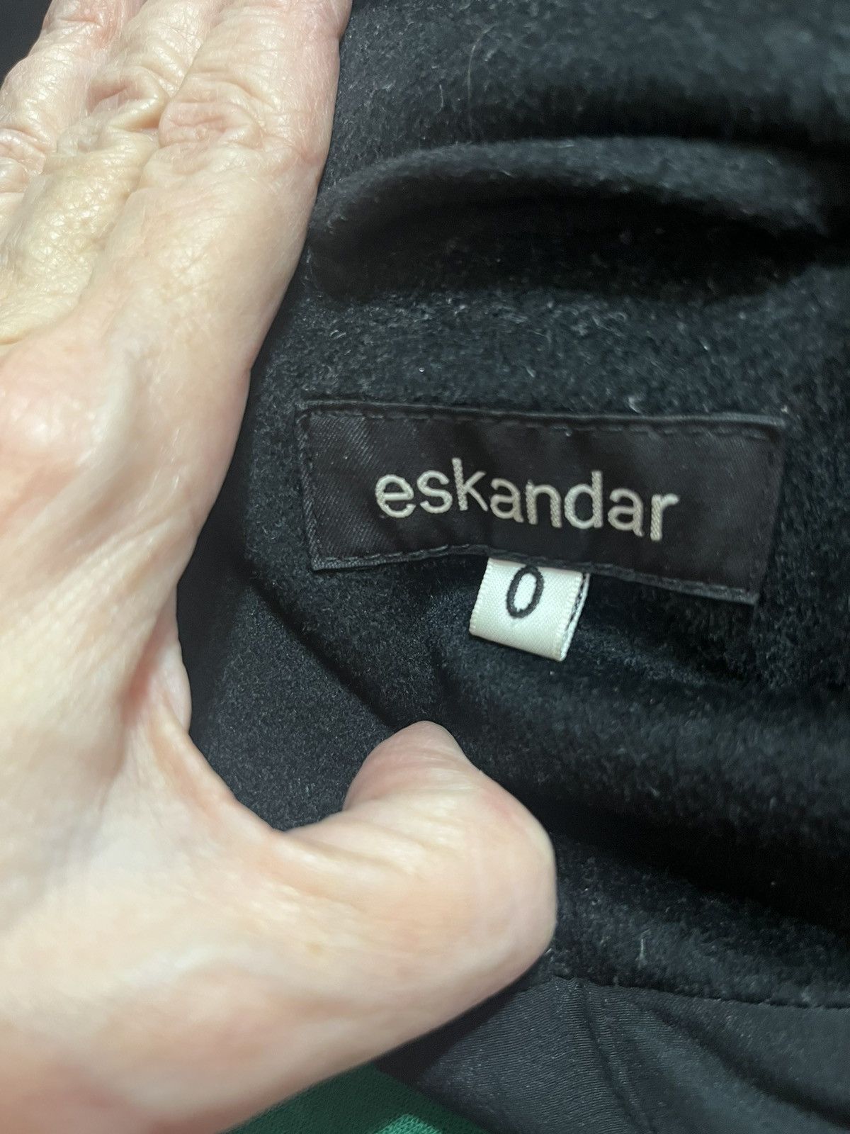 Other Eskandar Wool Cashmere Silk Leather Asmetrical Coat Size ONE SIZE - 8 Thumbnail