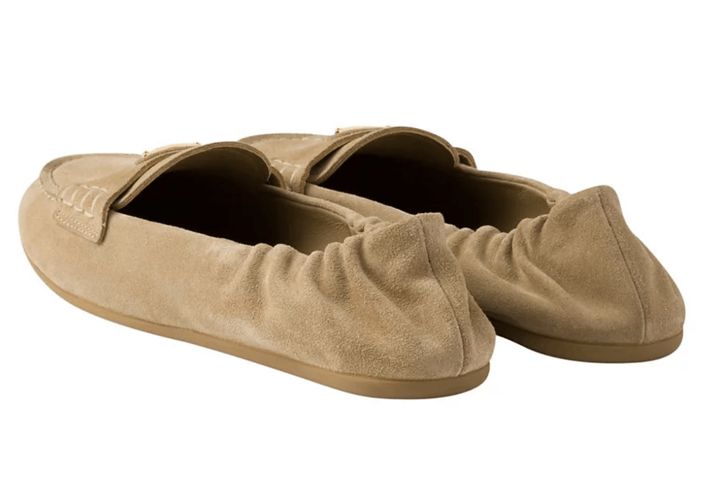 Prada Prada Ecru Beige Suede Logo Scrunch Loafer Moccasin Flat 38 Size US 8 / IT 38 - 17 Thumbnail