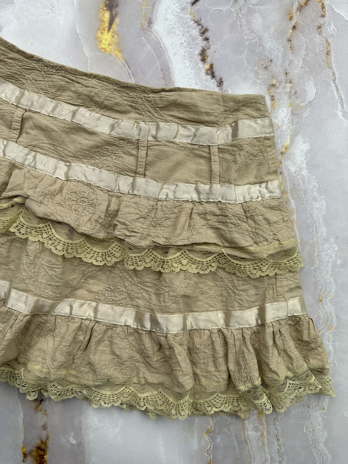 Japanese Brand Vintage Ruffled Flared Skirt Size 26" / US 2 / IT 38 - 7 Thumbnail