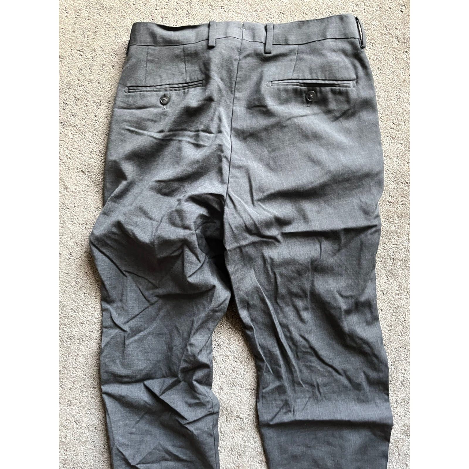 Calvin Klein Calvin Klein Gray Wool Dress Pants 33x27 Flat Front Cuffed Mens Regular Size US 33 - 4 Thumbnail