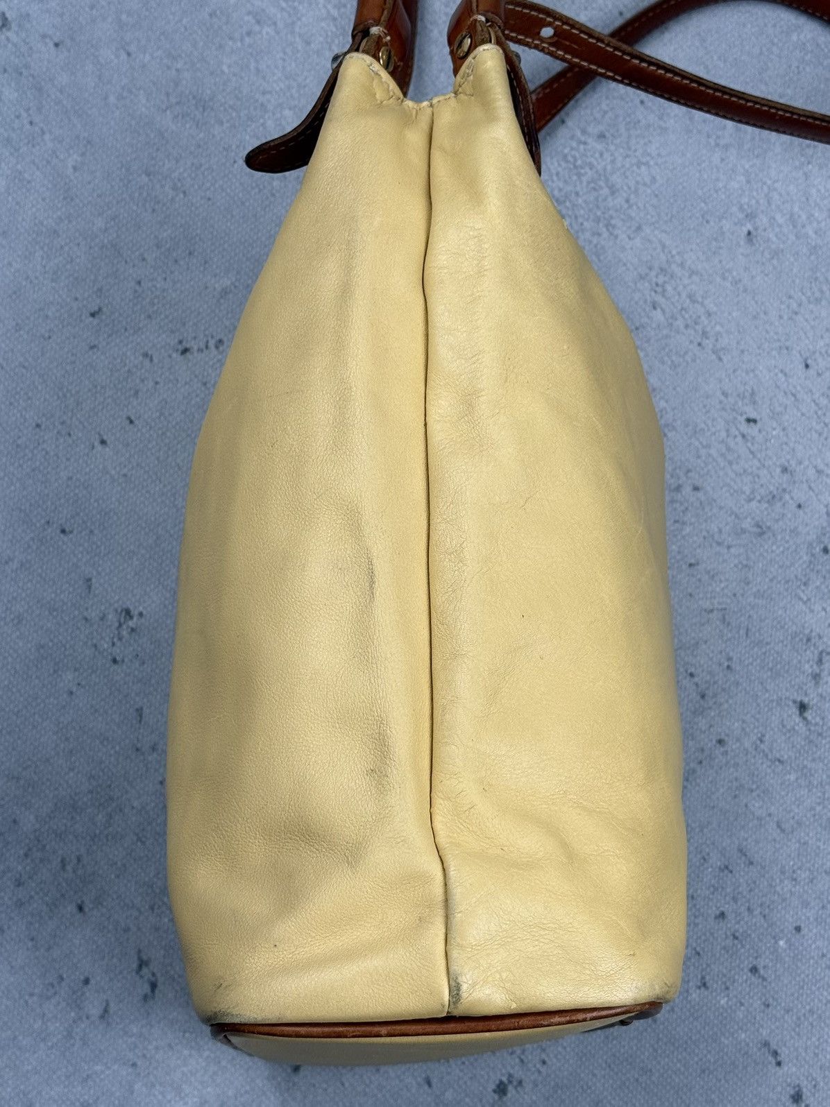 Felisi Felisi Italian Leather Shoulder Bag Yellow Brown 90s Classic Size ONE SIZE - 3 Thumbnail