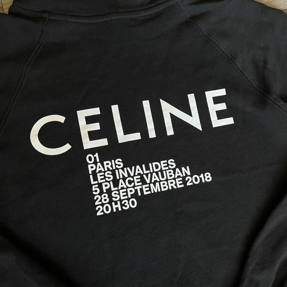 Celine Celine Paris SS19 Les Invalides Invitation 2018 Black Hoodie Size M / US 6-8 / IT 42-44 - 4 Thumbnail