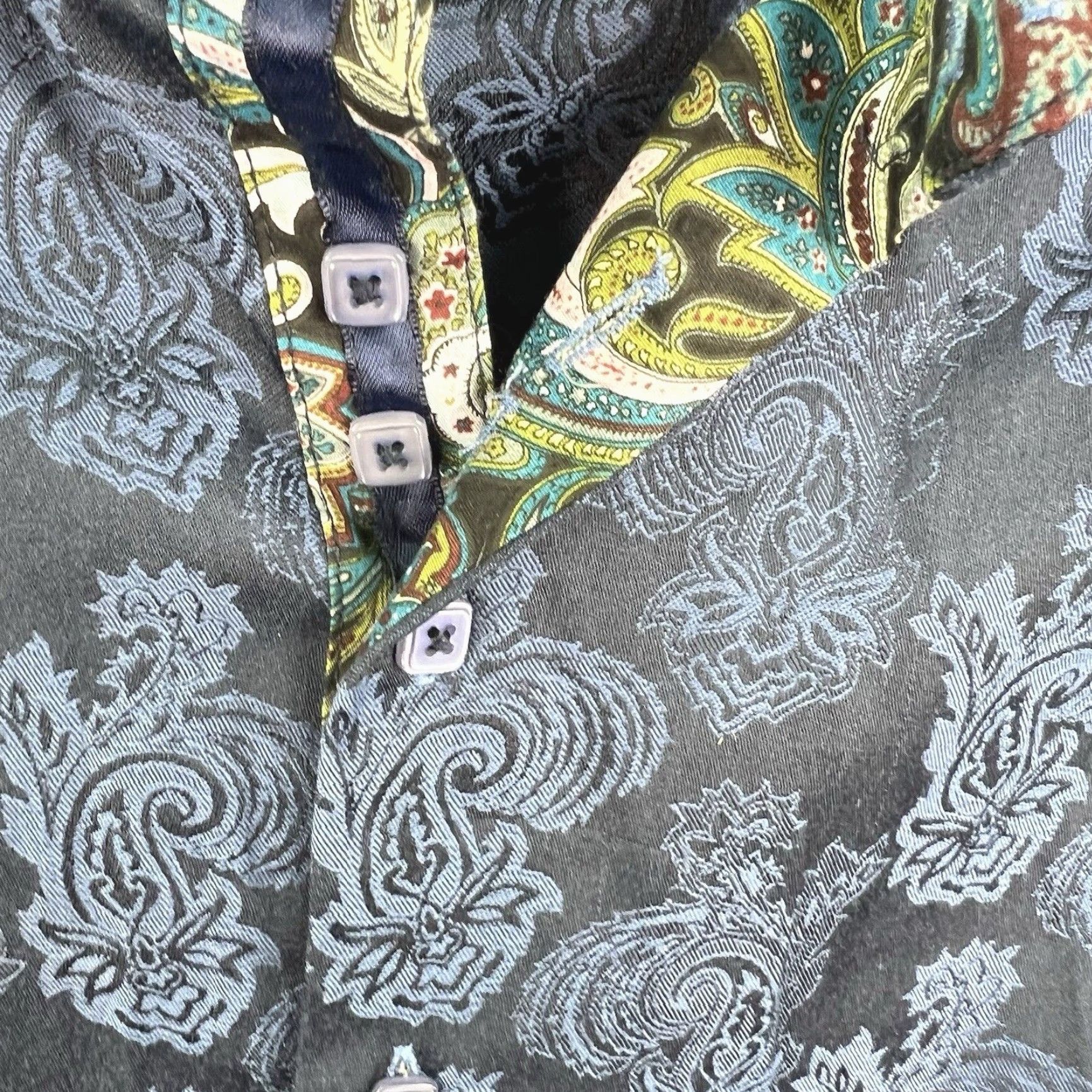 Cougar Platini Shirt Button-Up Mens XL Blue Long Sleeve Geometric Pattern Casual Business Size US XL / EU 56 / 4 - 4 Thumbnail