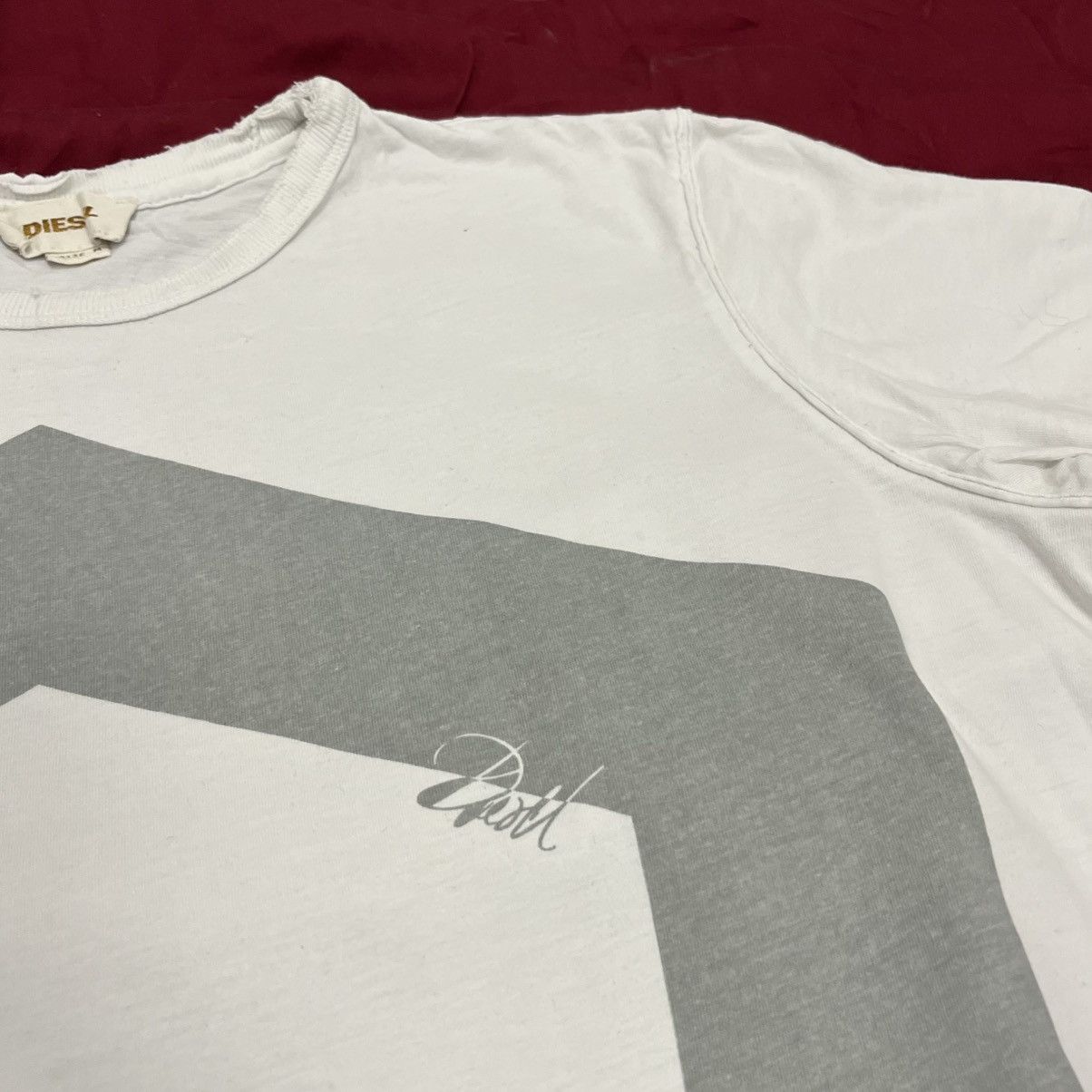 Diesel Diesel White and grey graphic tee t-shirt Size M / US 6-8 / IT 42-44 - 2 Thumbnail