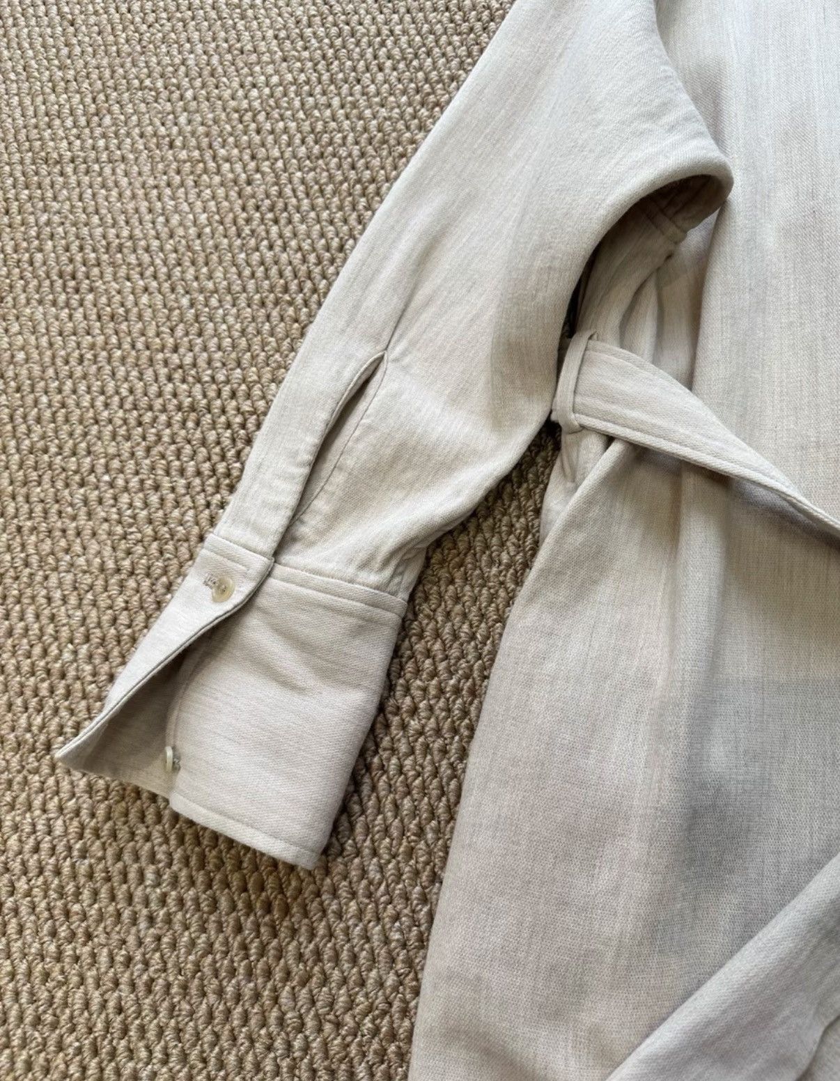 Auralee AAURALE Cotton & Camel Hair Blend Belted Trench Coat K23 Size XS / US 0-2 / IT 36-38 - 7 Thumbnail