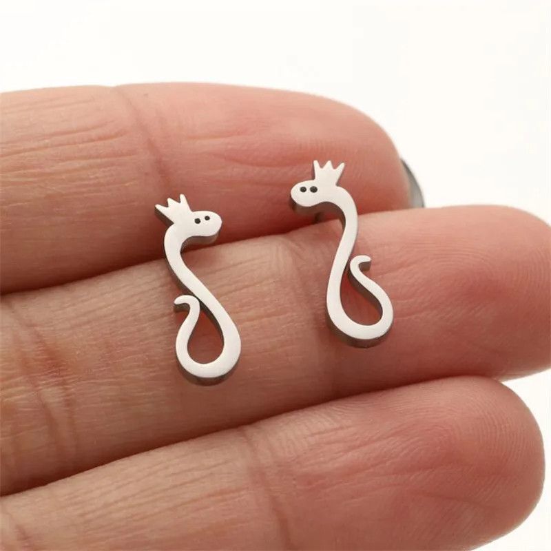 Jewelry Mini Snake Stud Earrings Charm Earring Gift Size ONE SIZE - 1 Thumbnail