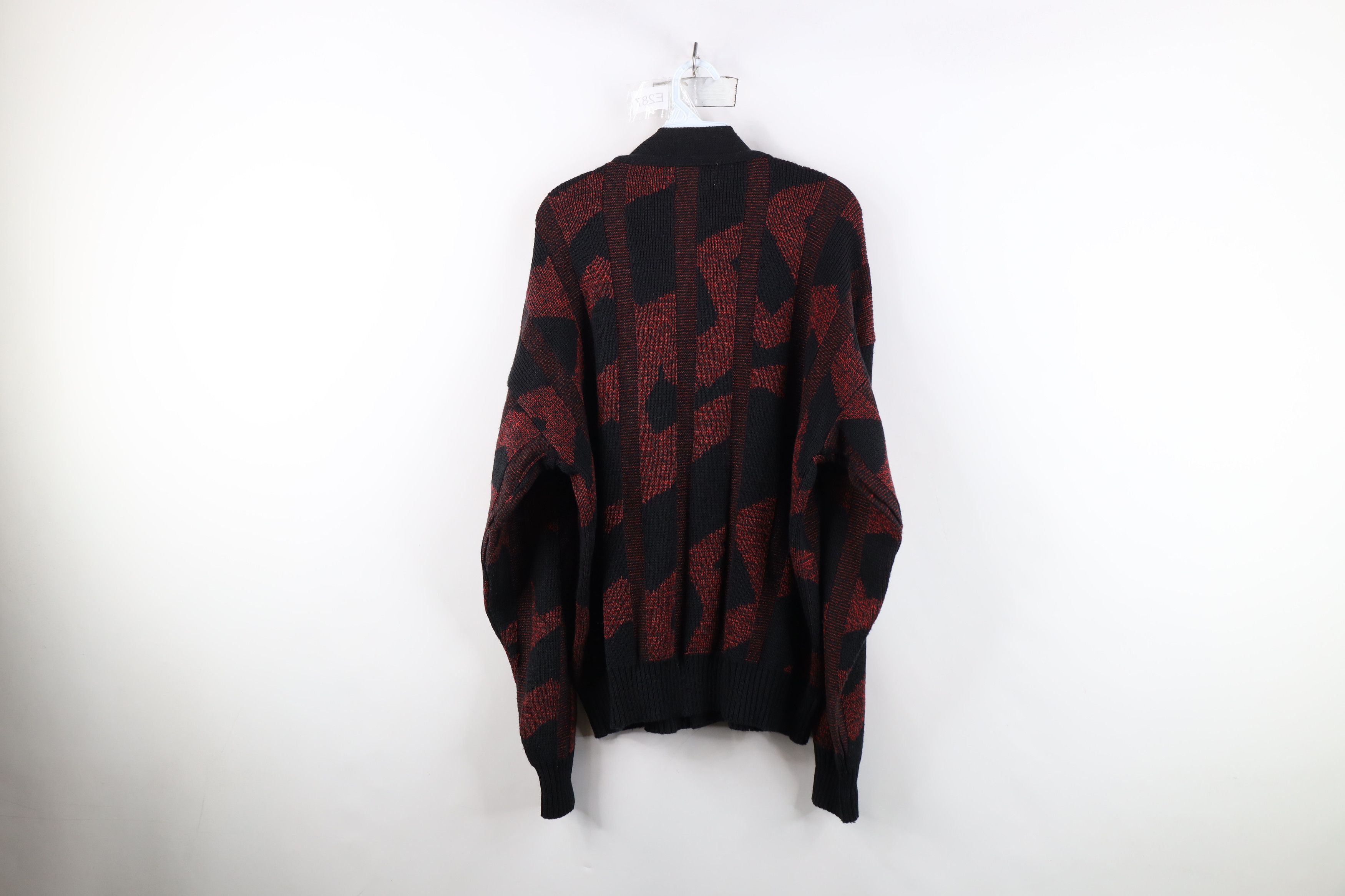 Vintage Vintage 90s Streetwear Striped Ribbed Knit Cardigan Sweater Size US XL / EU 56 / 4 - 9 Thumbnail