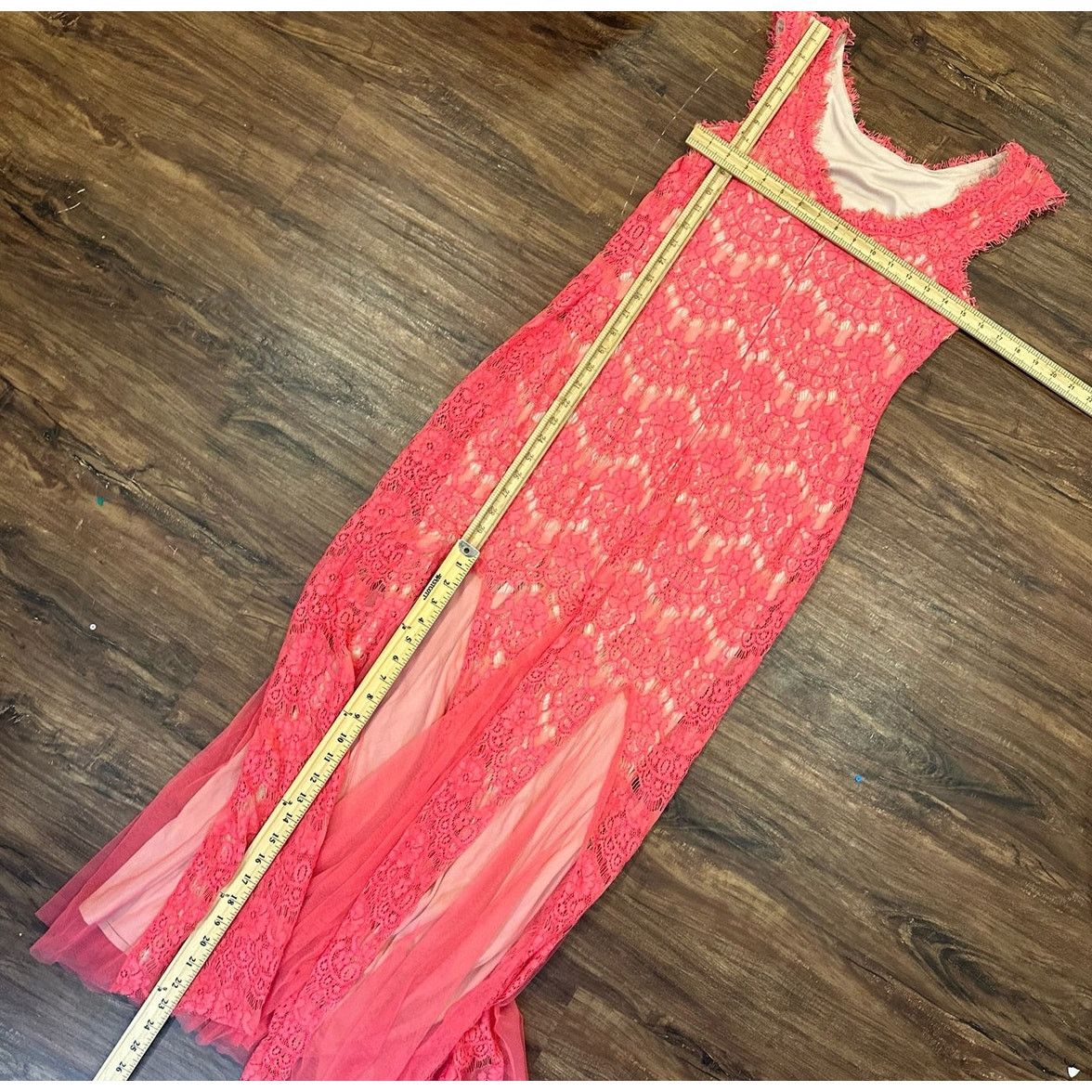 Other Betsy Adam Lace Formal Maxi Mermaid Gown Dress 4 S Pink Size S / US 4 / IT 40 - 12 Thumbnail