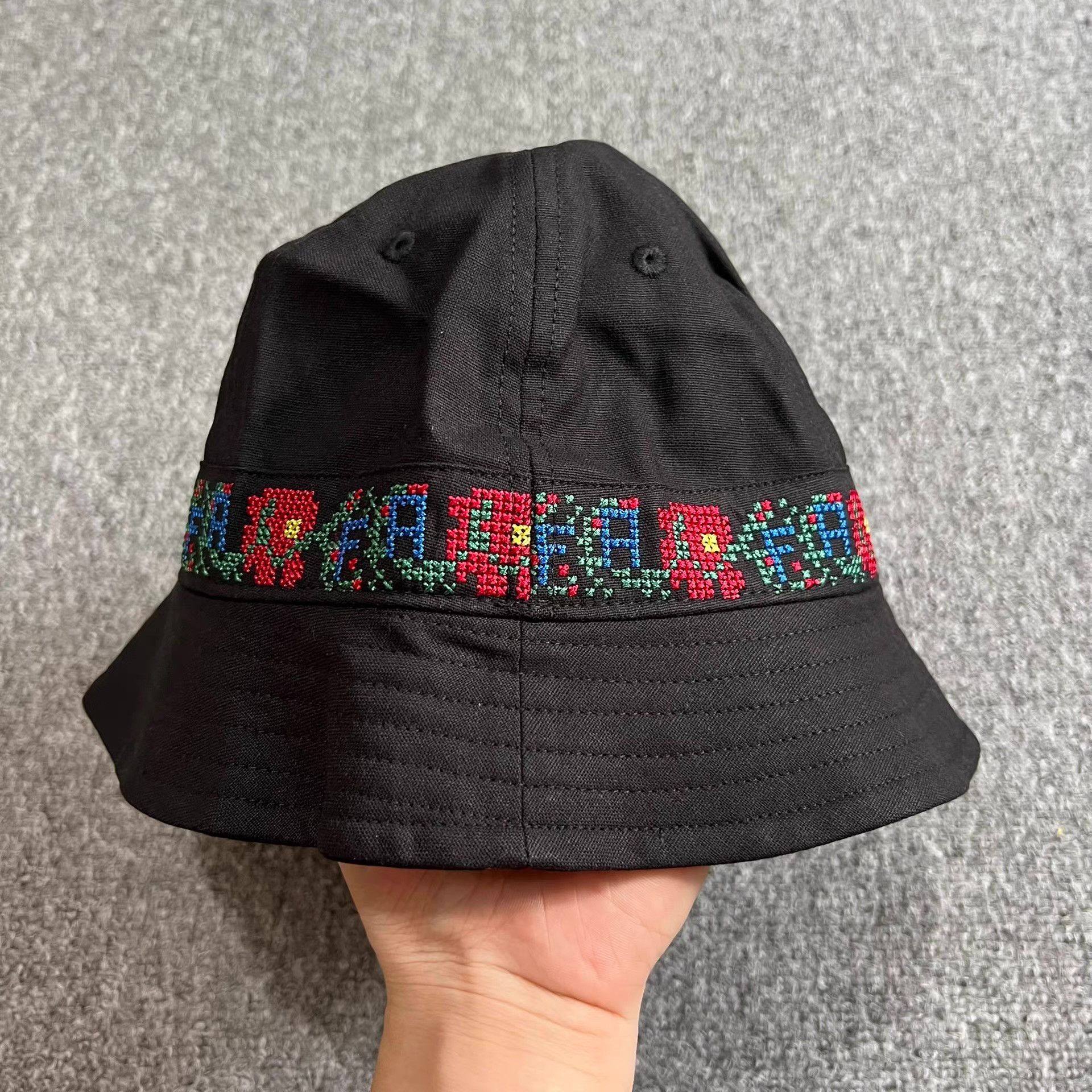 Fucking Awesome Fucking Awesome Cross-Stitch Bucket Hat Q7 Size ONE SIZE - 5 Thumbnail