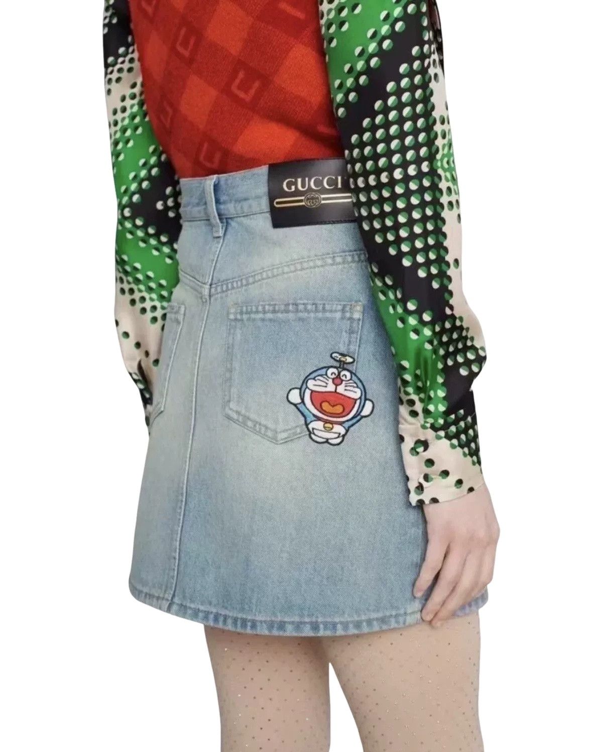 Gucci Gucci x Doraemon Embroidered Denim Skirt Size 36 Size 25" / US 0 / IT 36 - 1 Thumbnail