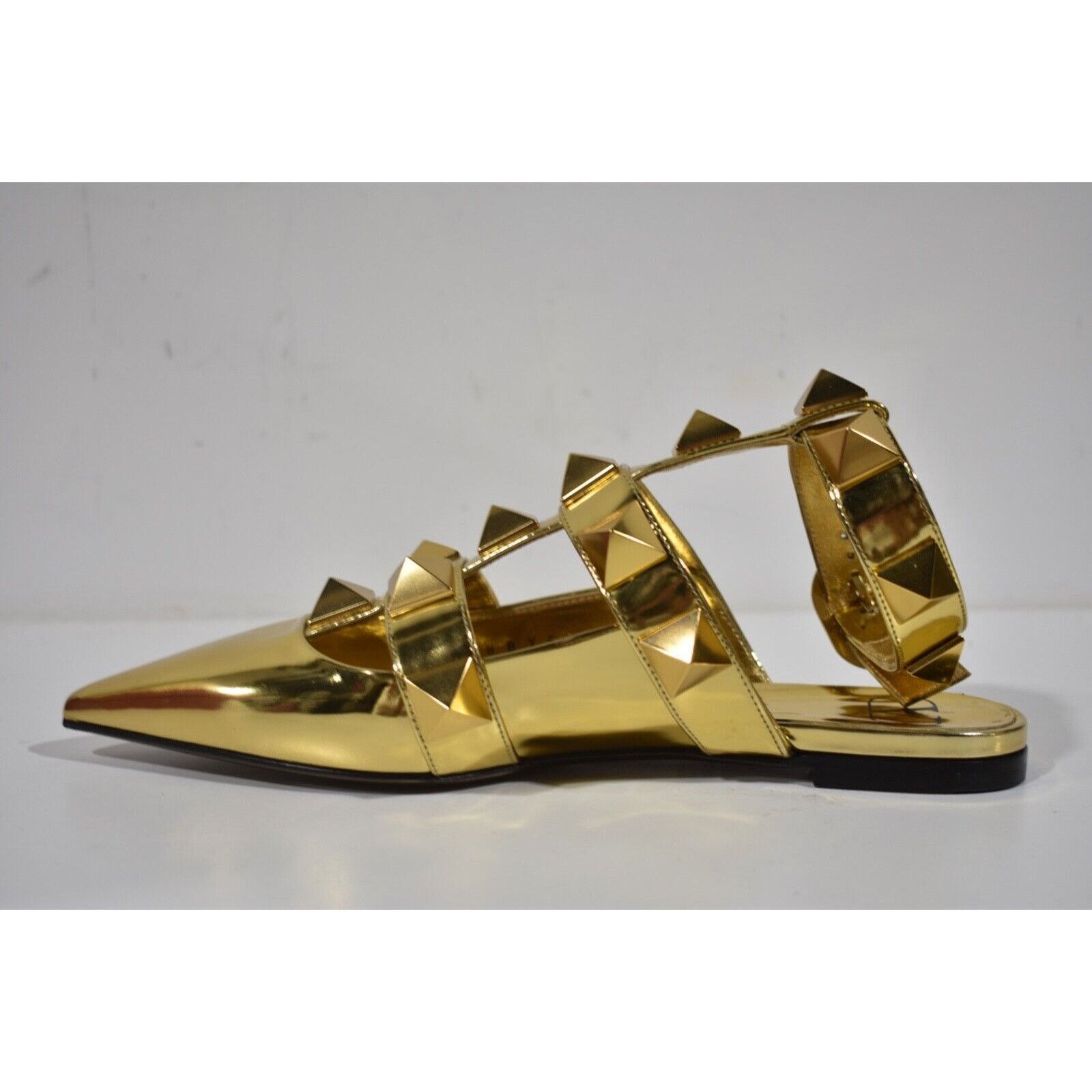 Valentino Rockstud Pyramid Pointed Ankle Strap Ballerina Flat 36.5 Size US 6.5 / IT 36.5 - 8 Thumbnail