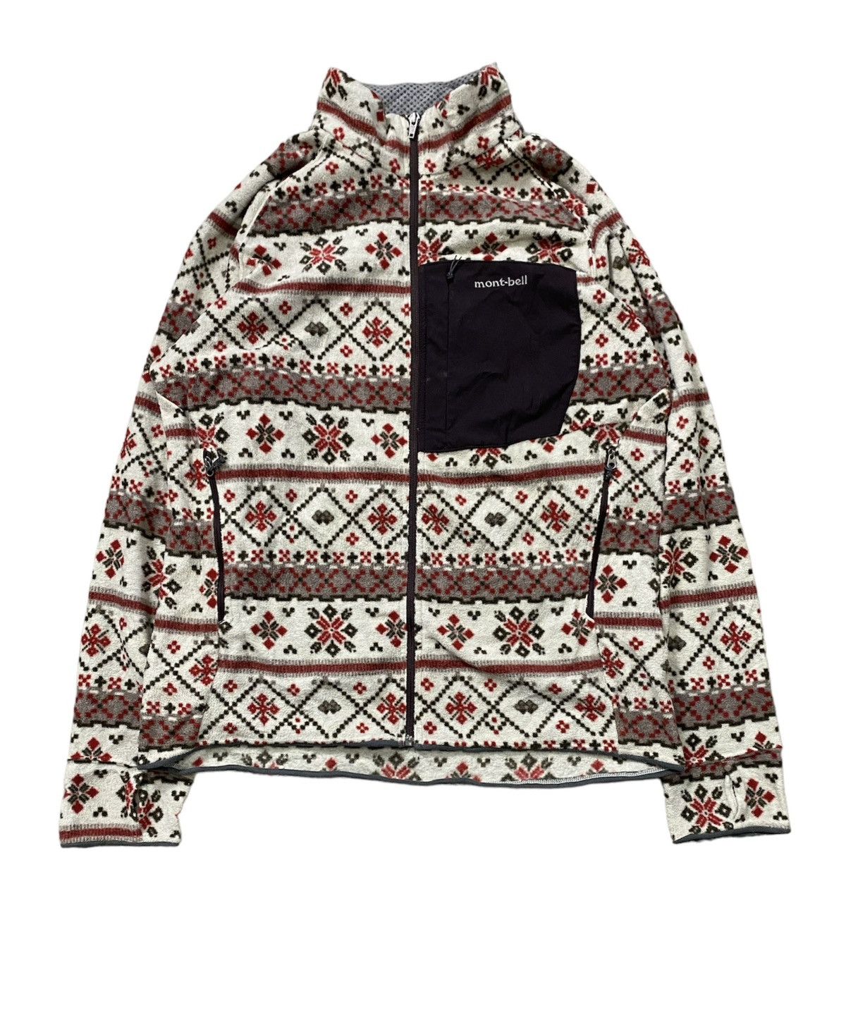 Montbell 1990s Fleece native vertical pocket jacket Size US M / EU 48-50 / 2 - 1 Thumbnail