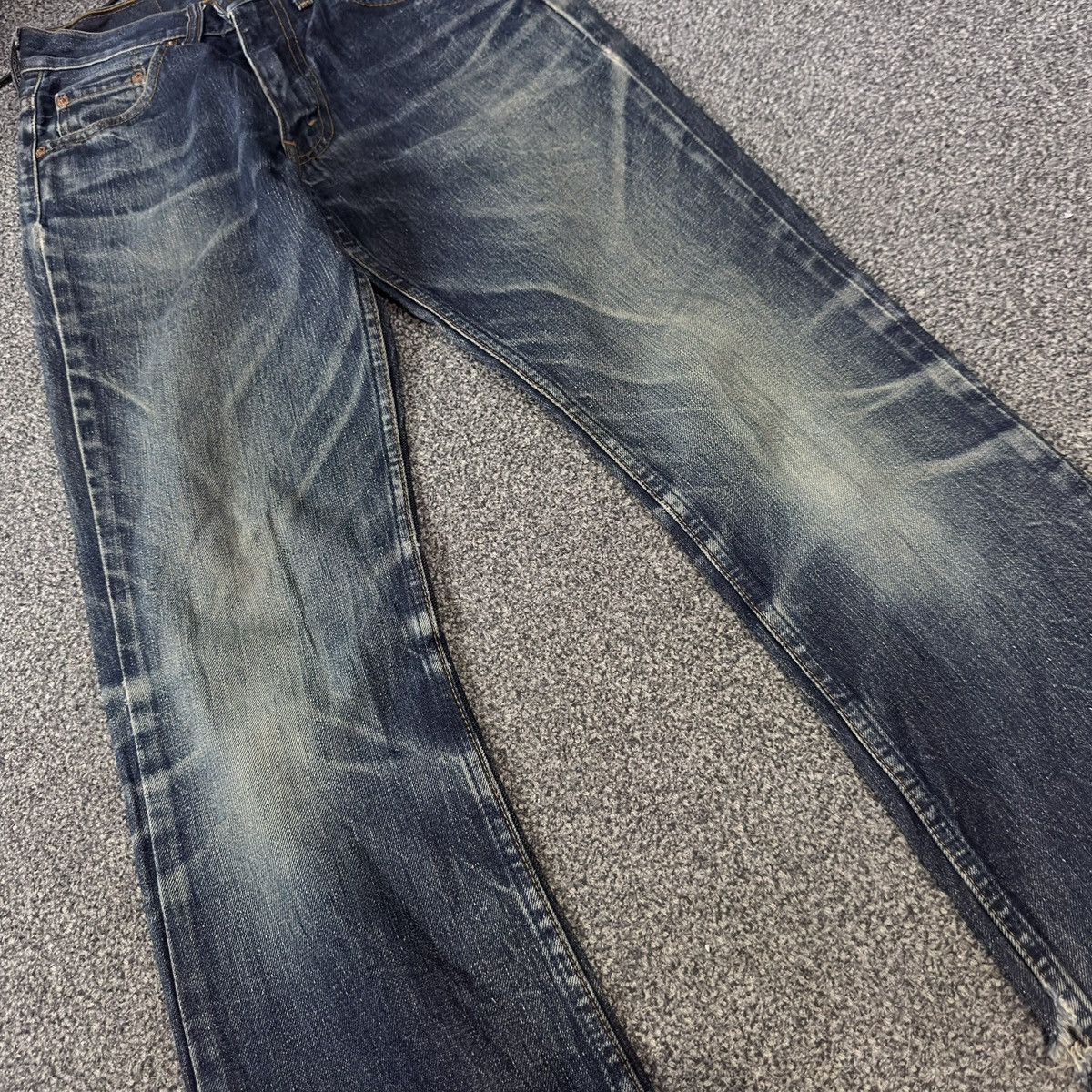 If Six Was Nine Flared Vintage 90s Levis 517 Bootcut Whisker Destroyed Denim Size US 28 / EU 44 - 4 Thumbnail