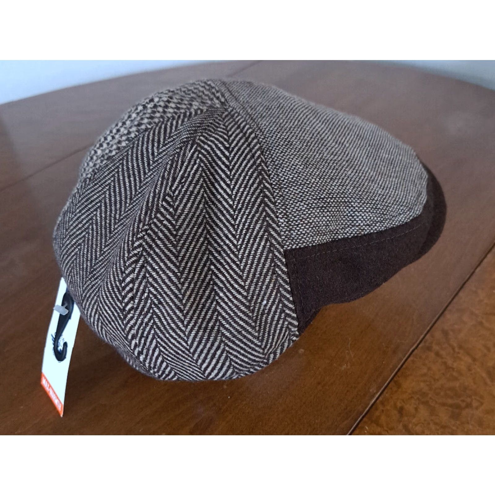 Dockers NWT Dockers Patchwork Newsboy-Cabbie Hat with Ear Flaps Hounds Tooth Brown M Men Baseball Cap Casual Size ONE SIZE - 2 Thumbnail
