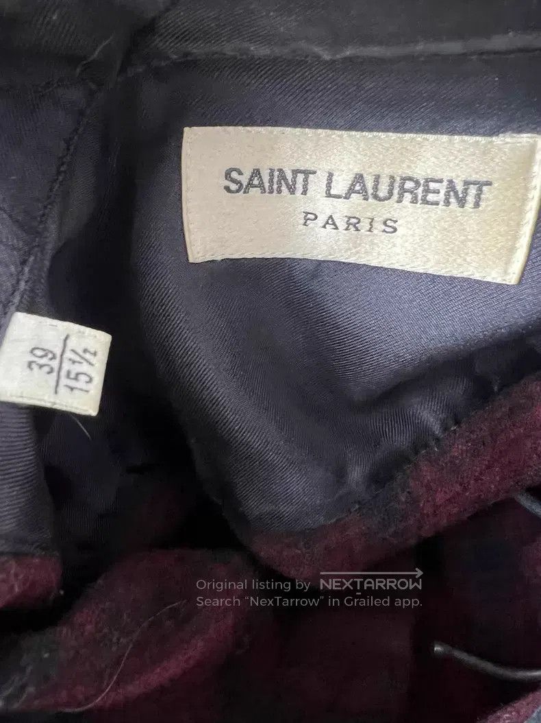 Saint Laurent Paris Saint Laurent Paris size 39 Burgundy Plaid Wool Shirt Size US S / EU 44-46 / 1 - 4 Thumbnail