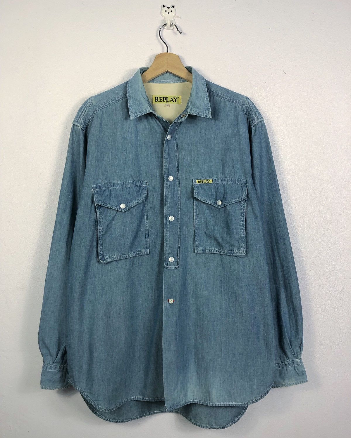 Replay Rare Vintage Replay Italy Double Pockets Button Ups Shirt Size US L / EU 52-54 / 3 - 1 Thumbnail