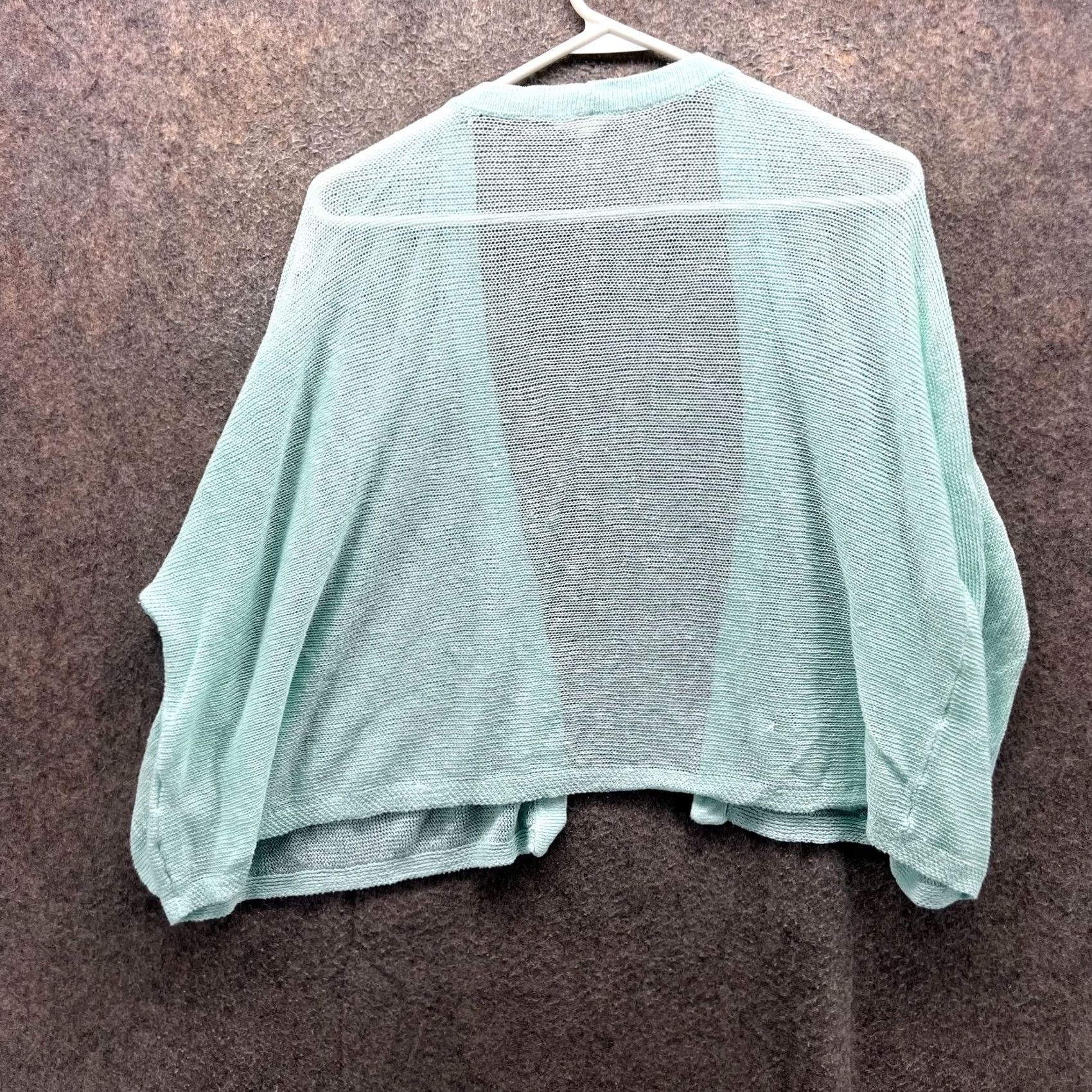 Eileen Fisher VINTAGE Eileen Fisher Cardigan Women XL Aqua Sheer Open Knit Lightweight Cover Up Teal Size XL / US 12-14 / IT 48-50 - 2 Thumbnail