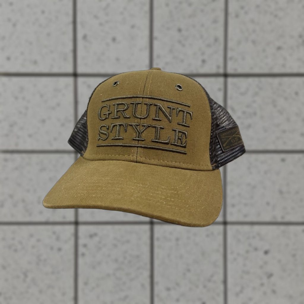 Vintage Grunt Style Trucker Hat Cap Brown Size ONE SIZE - 1 Thumbnail