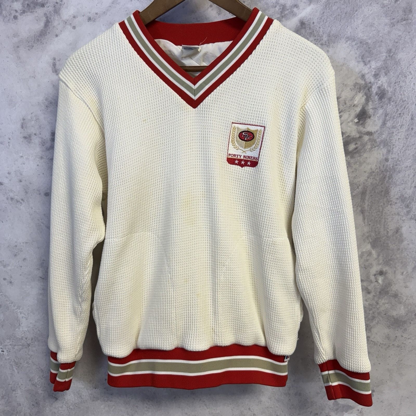 Russell Athletic Vintage 80s San Francisco 49ers Sweatshirt Mens Medium White Size US M / EU 48-50 / 2 - 1 Thumbnail