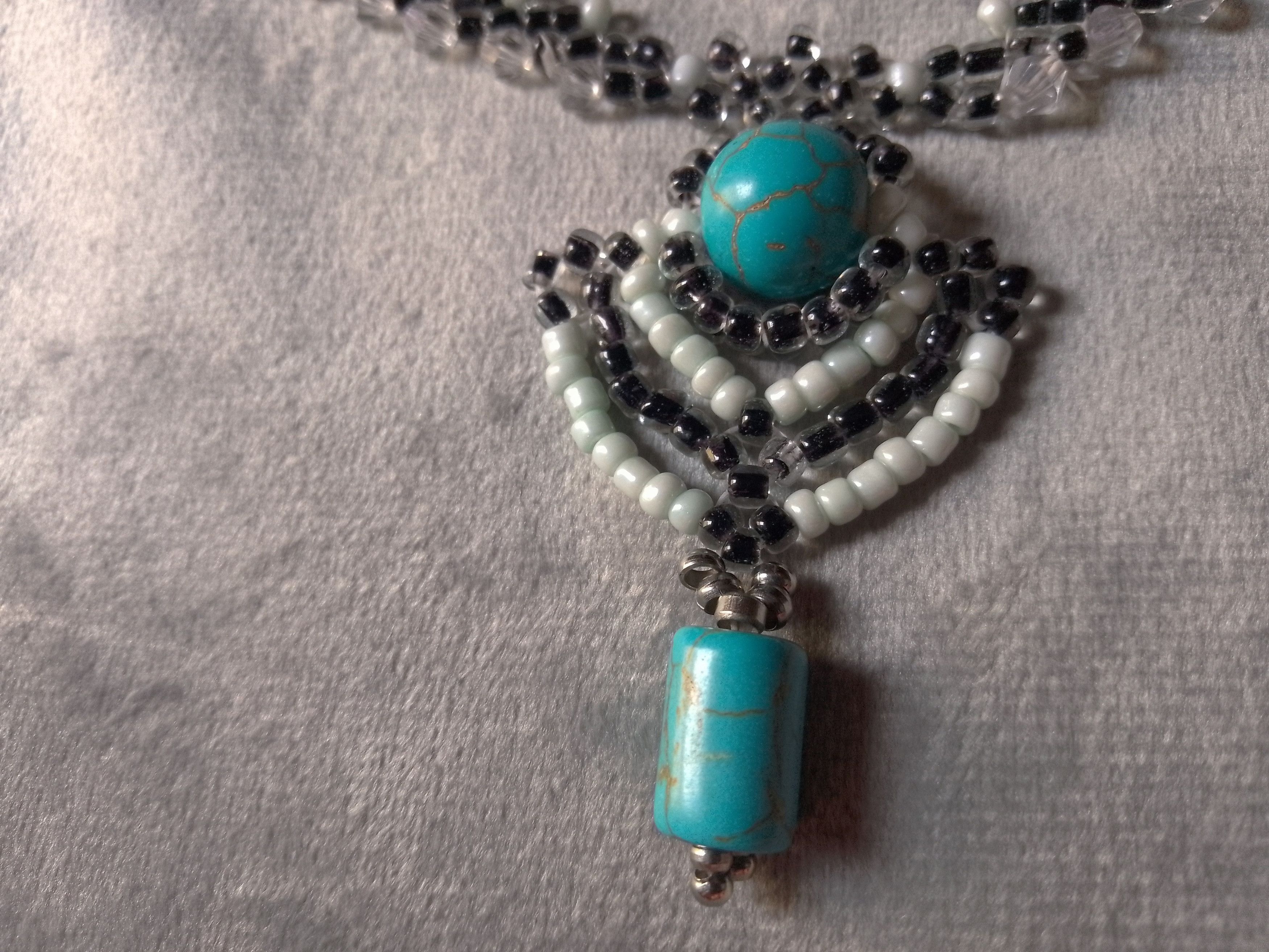 Handmade Necklace Ethnic Streetwear Howlite Turquoise Gemstones Size ONE SIZE - 3 Thumbnail