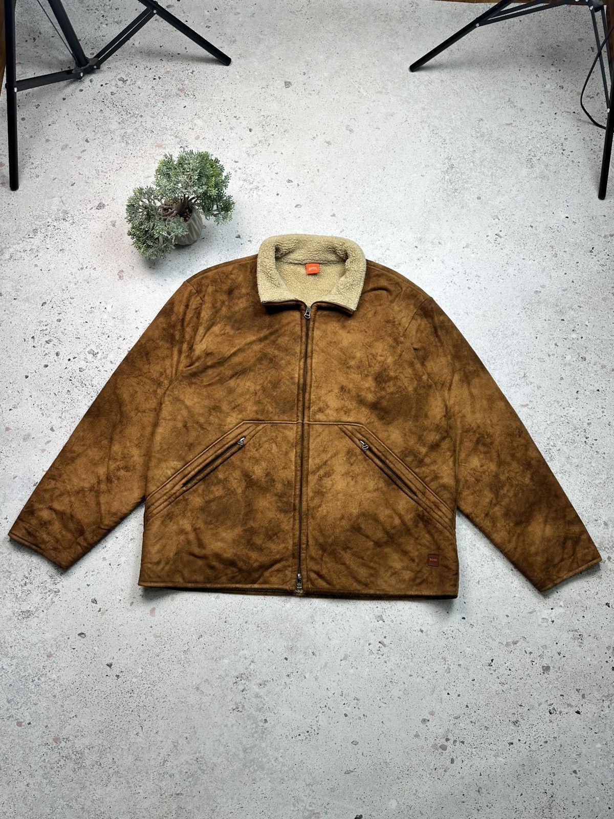 Hugo × Vintage Beautiful Men's HUGO BOSS Tan Faux Sheepskin & Fleece Jacket Size US L / EU 52-54 / 3 - 1 Thumbnail