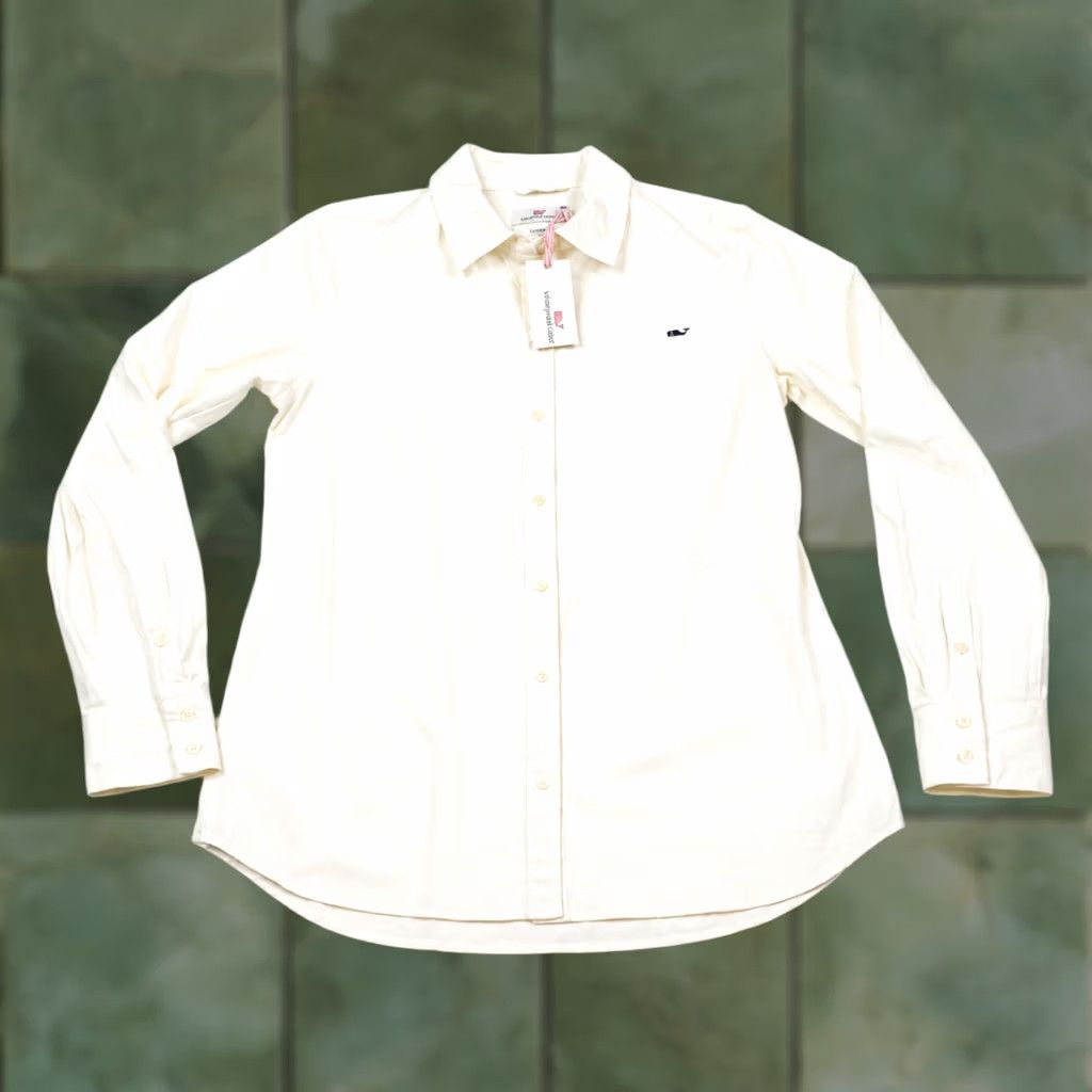 Vineyard Vines VINTAGE Vineyard Vines Chilmark Poplin Shirt Womens 6 White Cap Long Sleeve Button-Down Size M / US 6-8 / IT 42-44 - 1 Thumbnail
