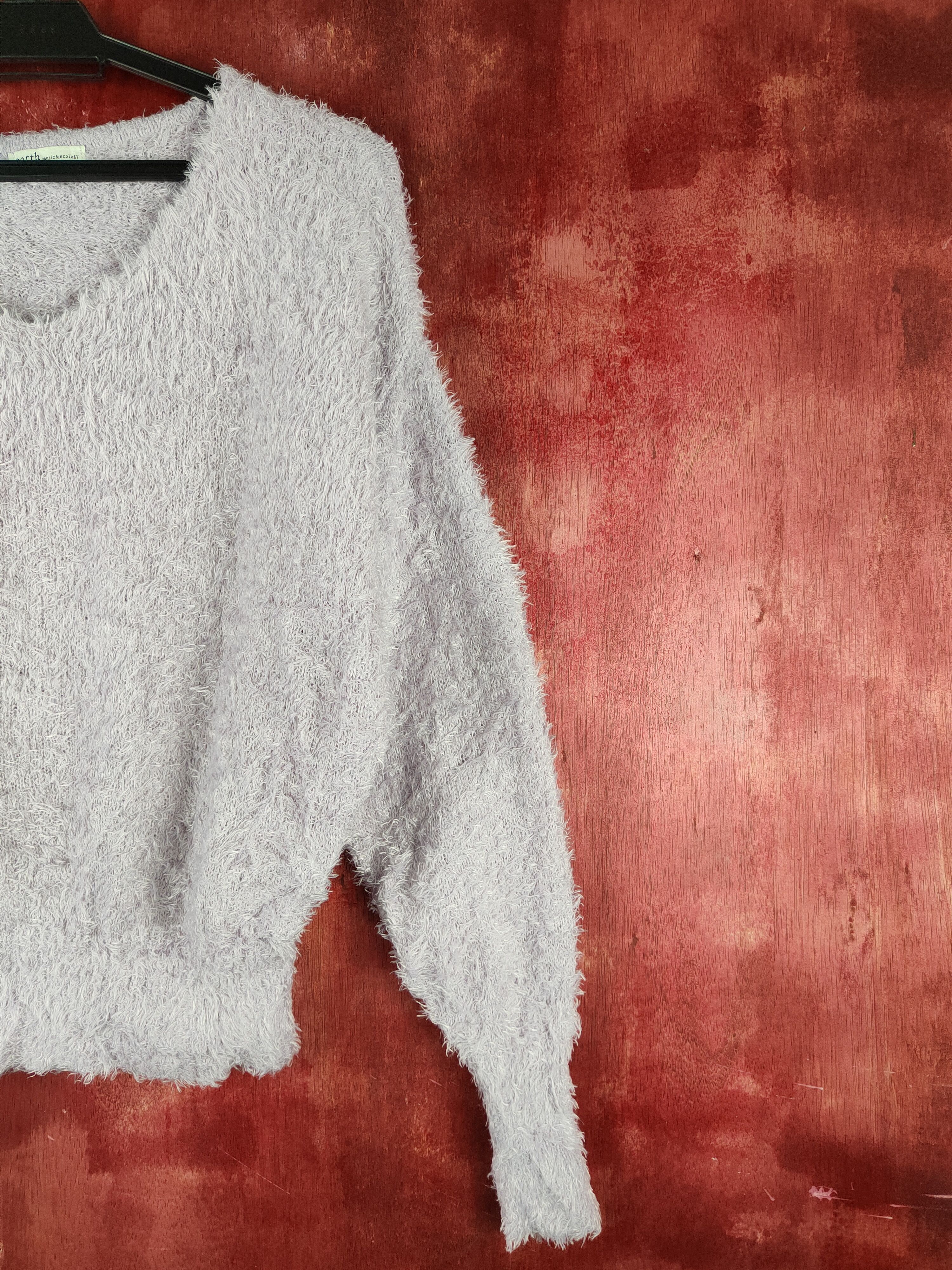 Homespun Knitwear Earth Music & Ecology Purple Fur Mohair Knitwear #S1978 Size M / US 6-8 / IT 42-44 - 5 Thumbnail